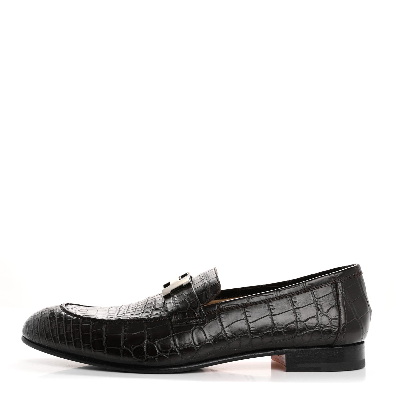Matte Alligator Mens Paris Loafers 45 Moka