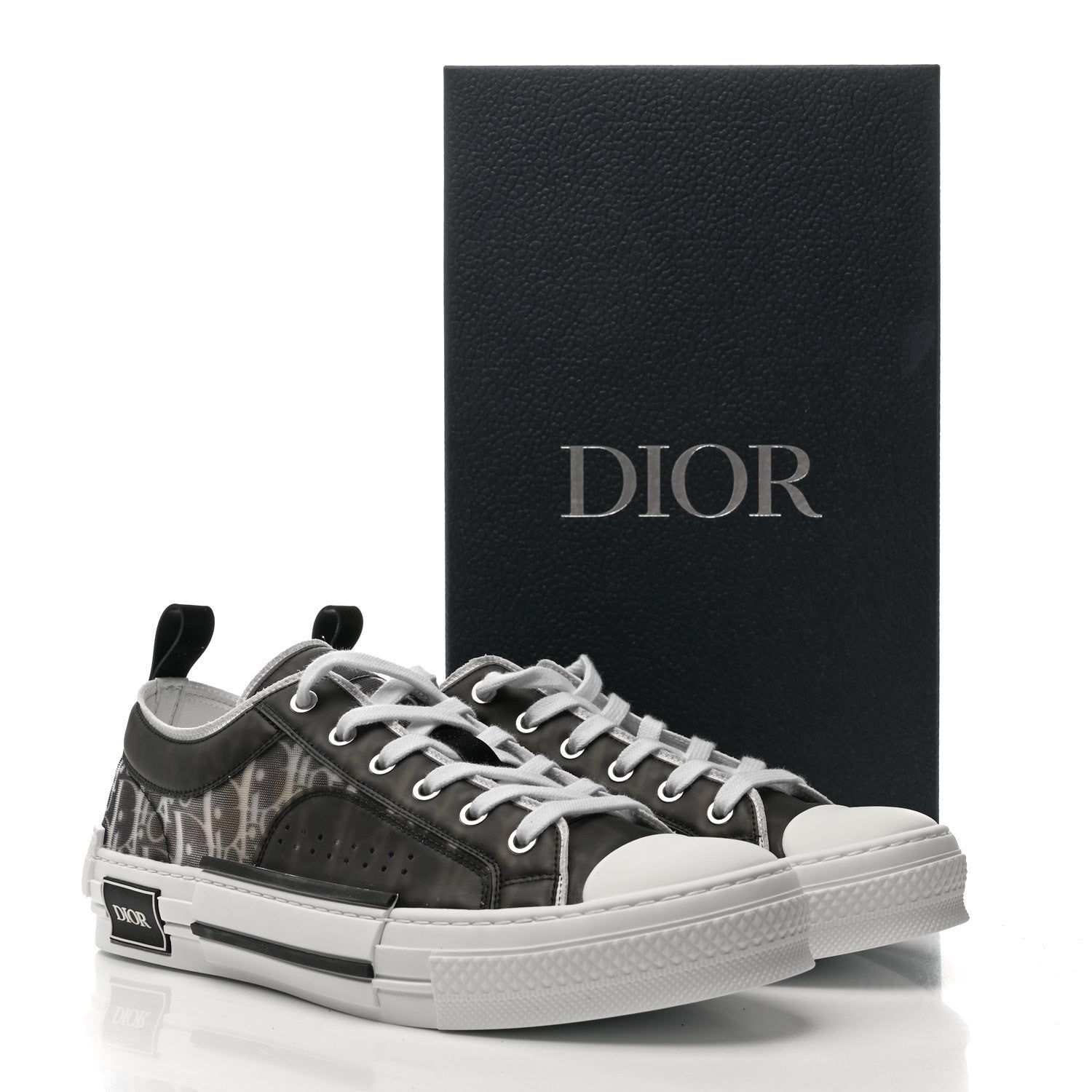 Technical Canvas Mesh Oblique Printed Mens B23 League Low Top Sneaker 43 Black Beige