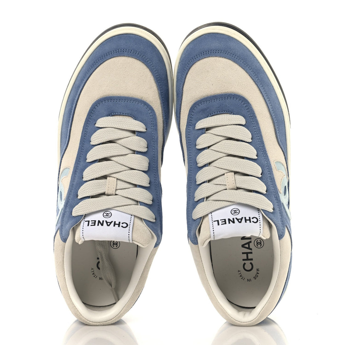 Suede Kidskin Womens CC Sneakers 39 White Blue
