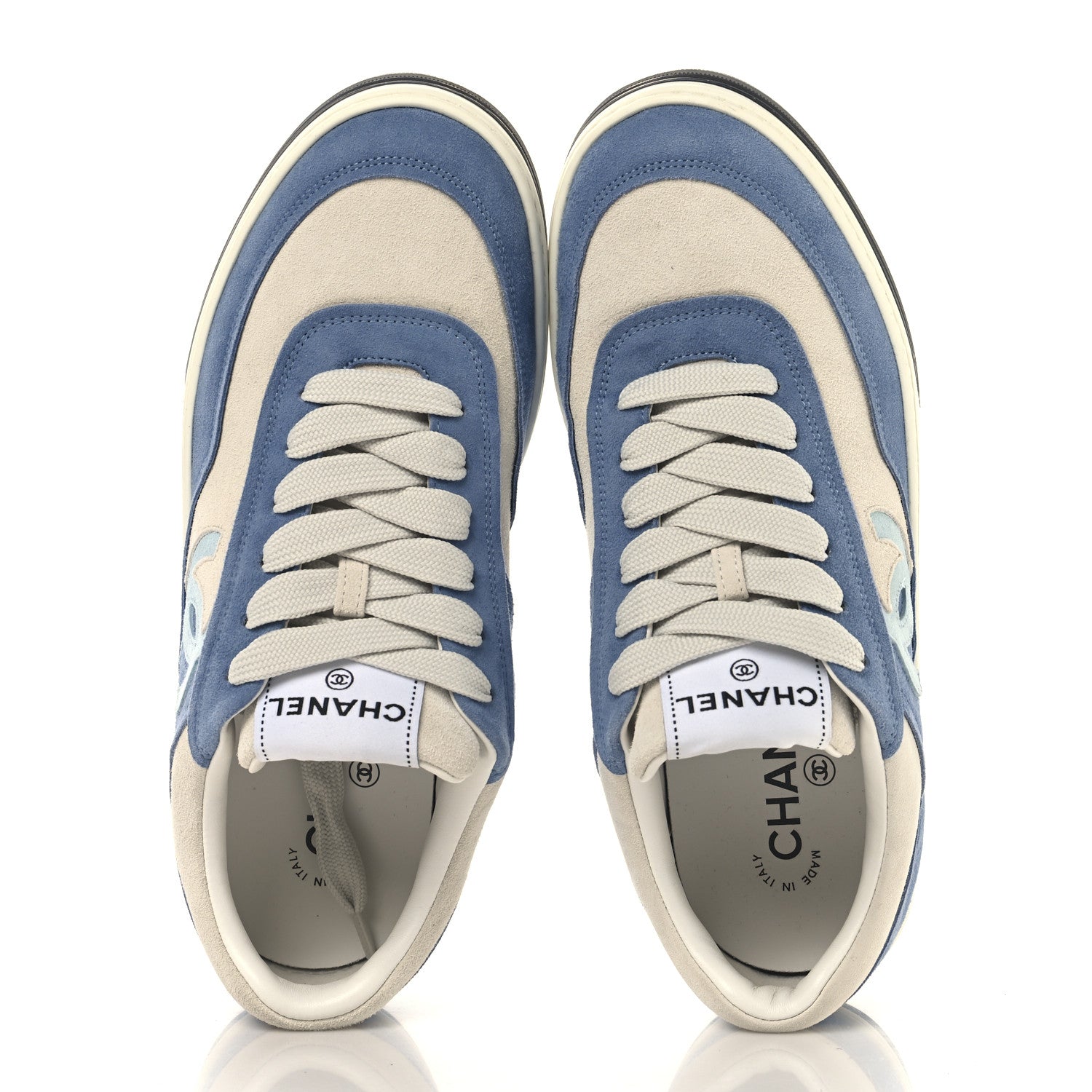 Suede Kidskin Womens CC Sneakers 39 White Blue