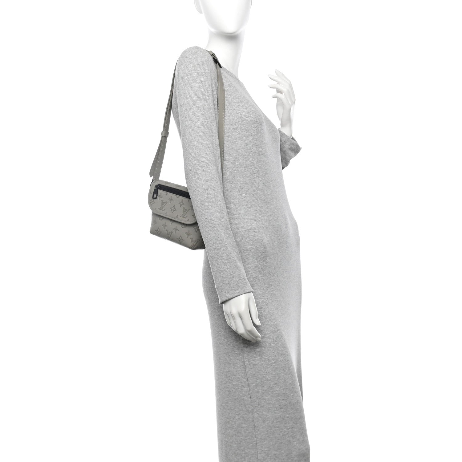 Calfskin Monogram Shadow Pulse Wearable Wallet Sand