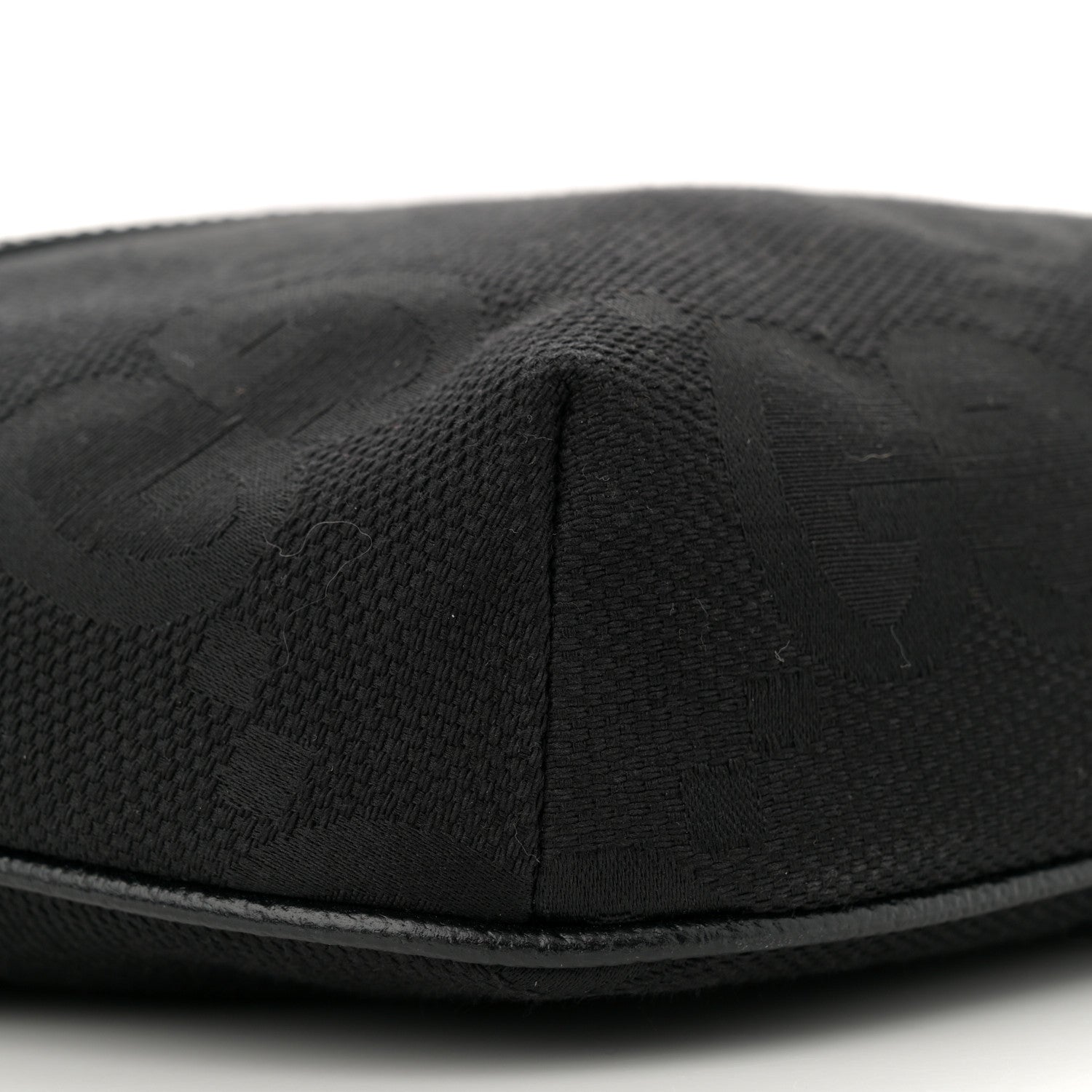 Monogram Jumbo GG Textured Dollar Calfskin Web Belt Bag Black