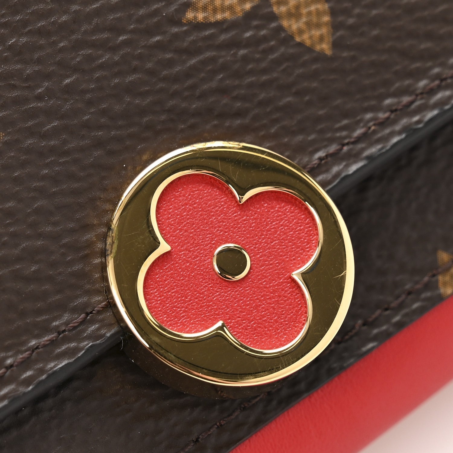 Monogram Flore Compact Wallet Coquelicot