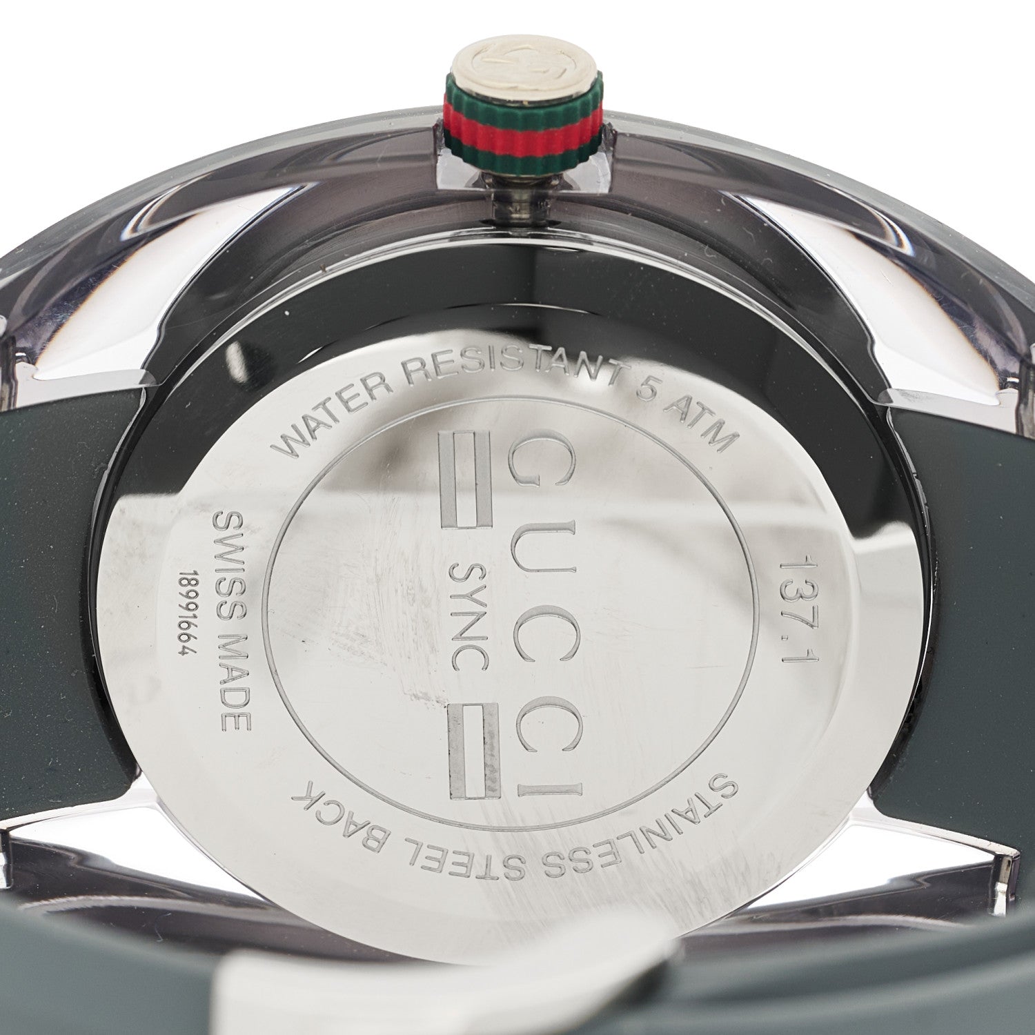 Stainless Steel Rubber 46mm Sync Web Quartz Watch Grey