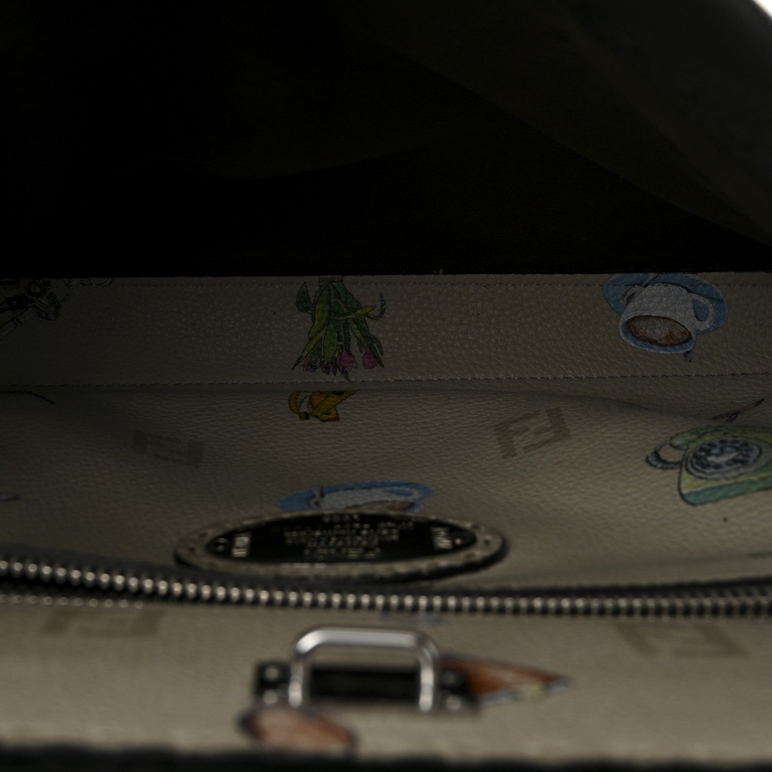 Calfskin Romano Selleria Large Peekaboo Iconic Fit Satchel Brown Milk Multicolor