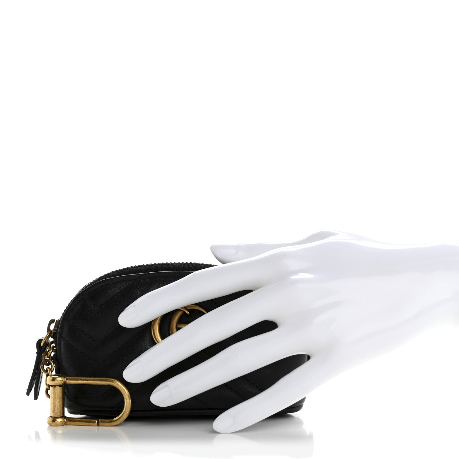 Calfskin Matelasse GG Marmont Key Pouch Black