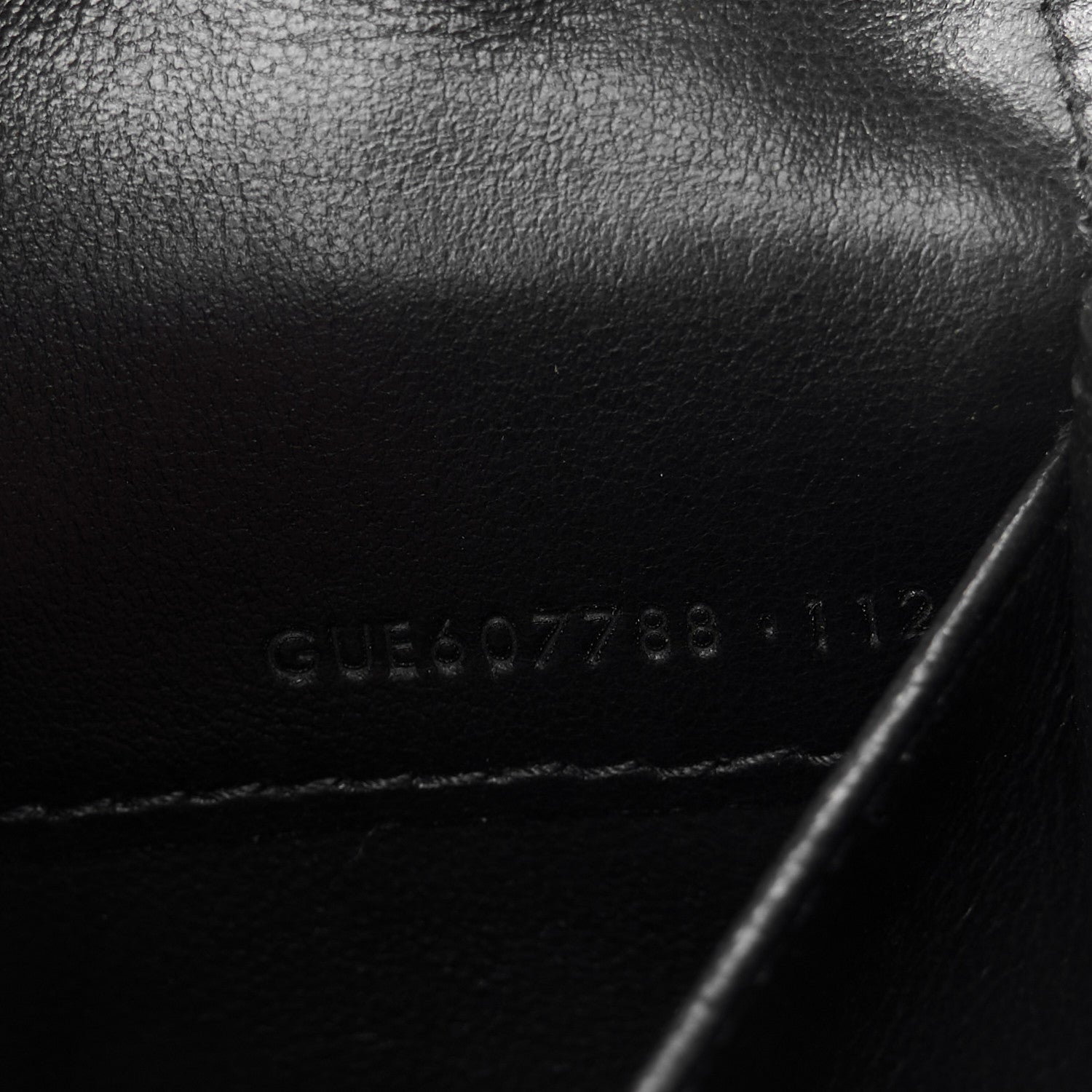 Calfskin Crocodile Embossed Monogram Uptown Chain Wallet Black