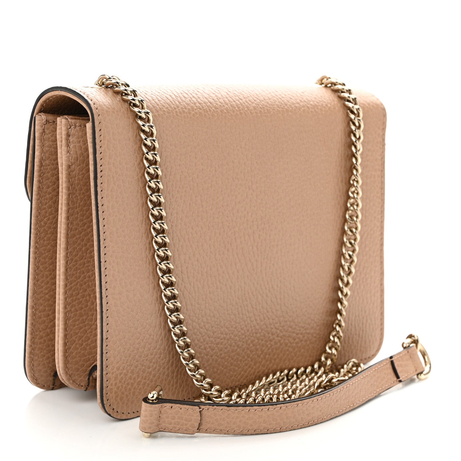 Dollar Calfskin Small Interlocking G Shoulder Bag Camelia