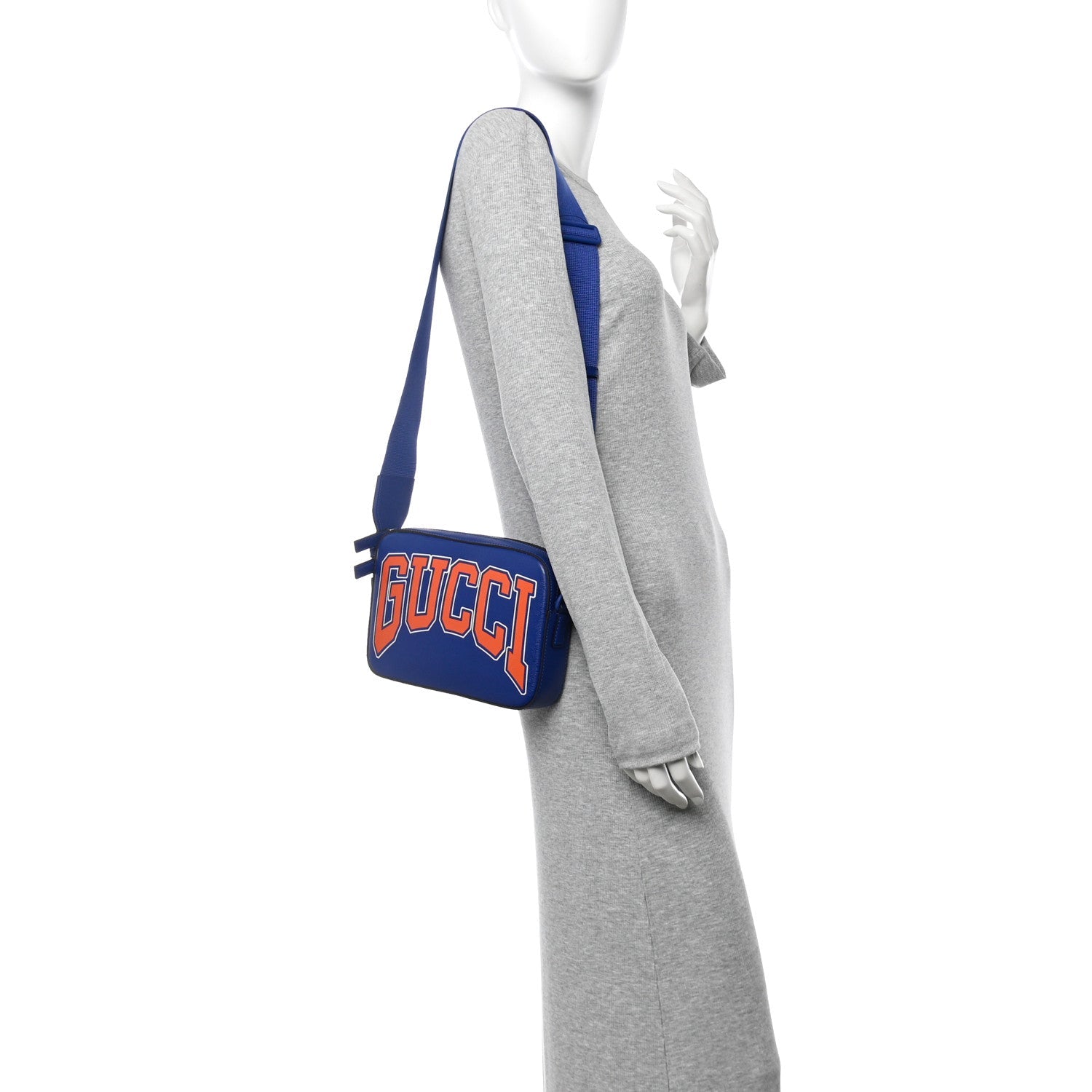 New Shanghai Calfskin Interlocking G Logo Camera Crossbody Bag Cobalt Blue Orange