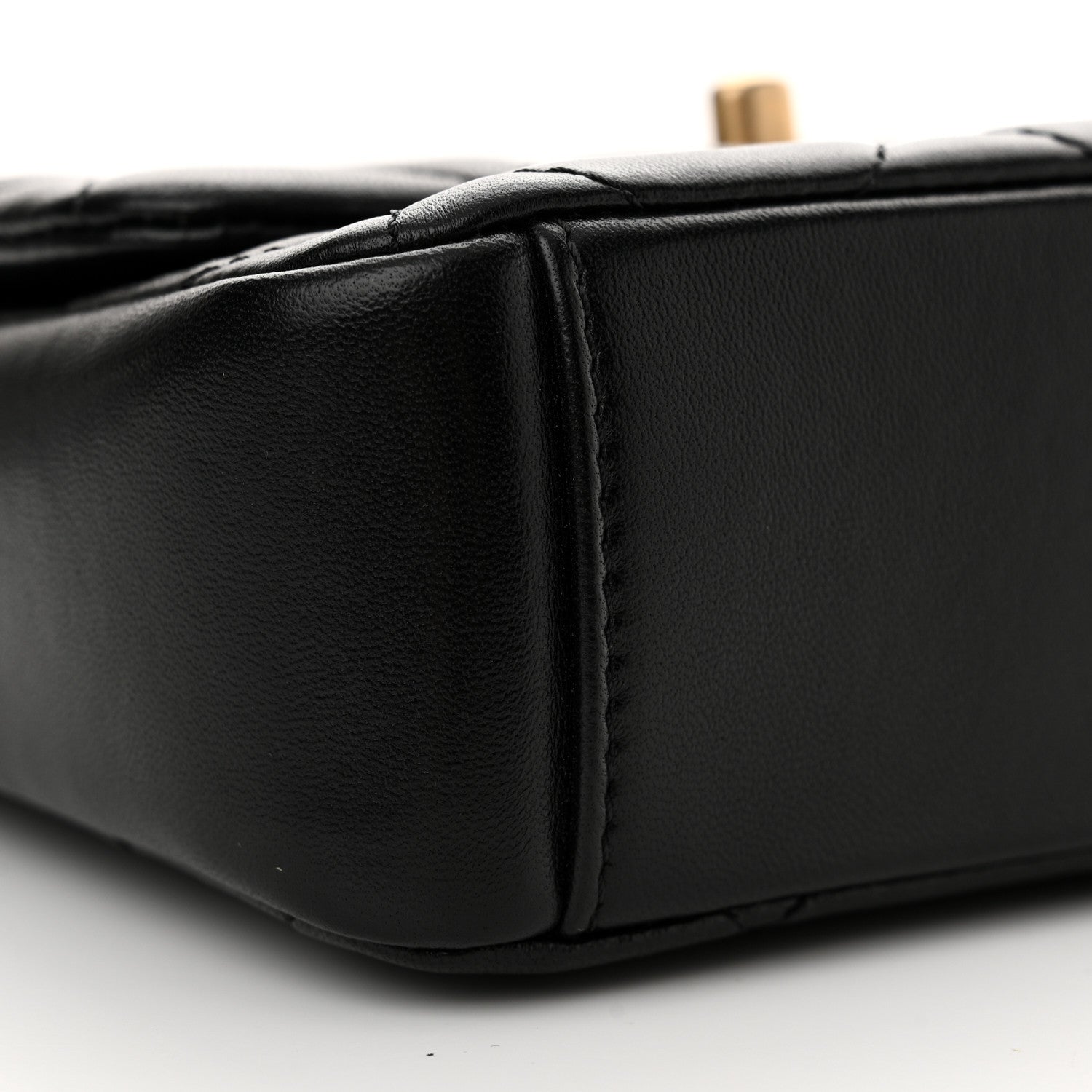 Lambskin Quilted Mini Side Note Flap Black