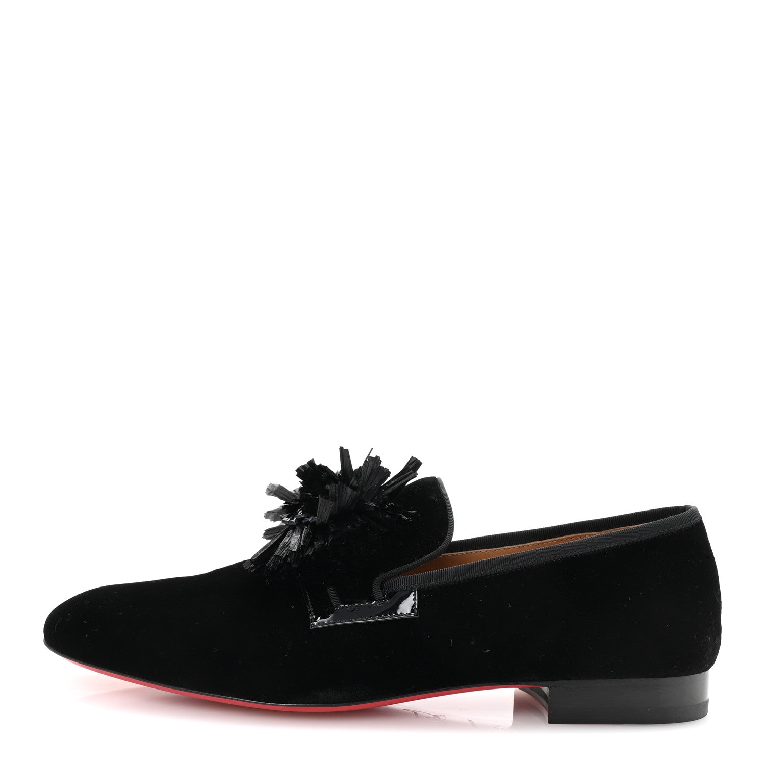 Velvet Patent Mens Rafinodo Flat Loafers 43 Black
