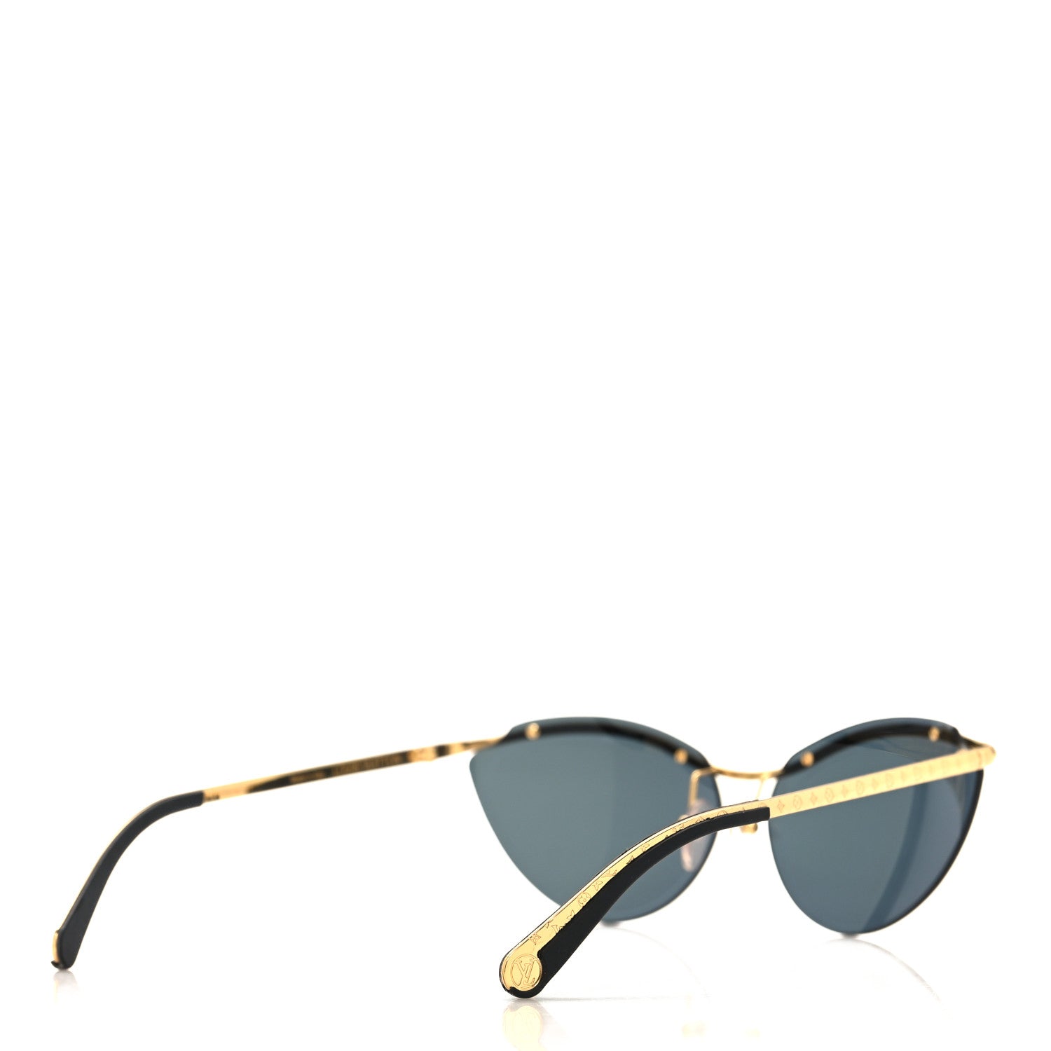 Metal LV Mirrored Cat Eye Sunglasses Z1039E Gold