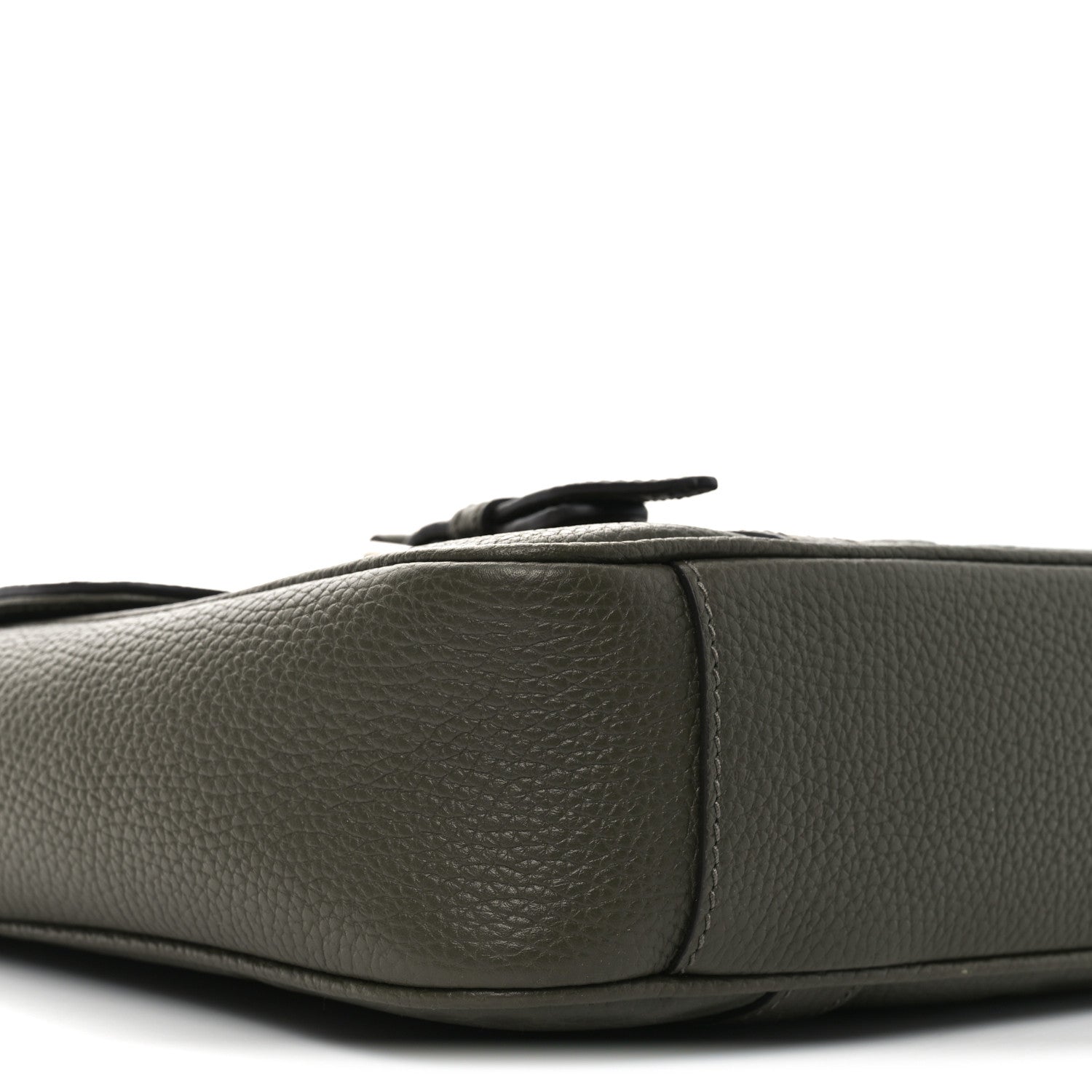 Piuma Calfskin Jumbo GG Embossed Double Buckle Medium Messenger Bag Dark Vintage Olive