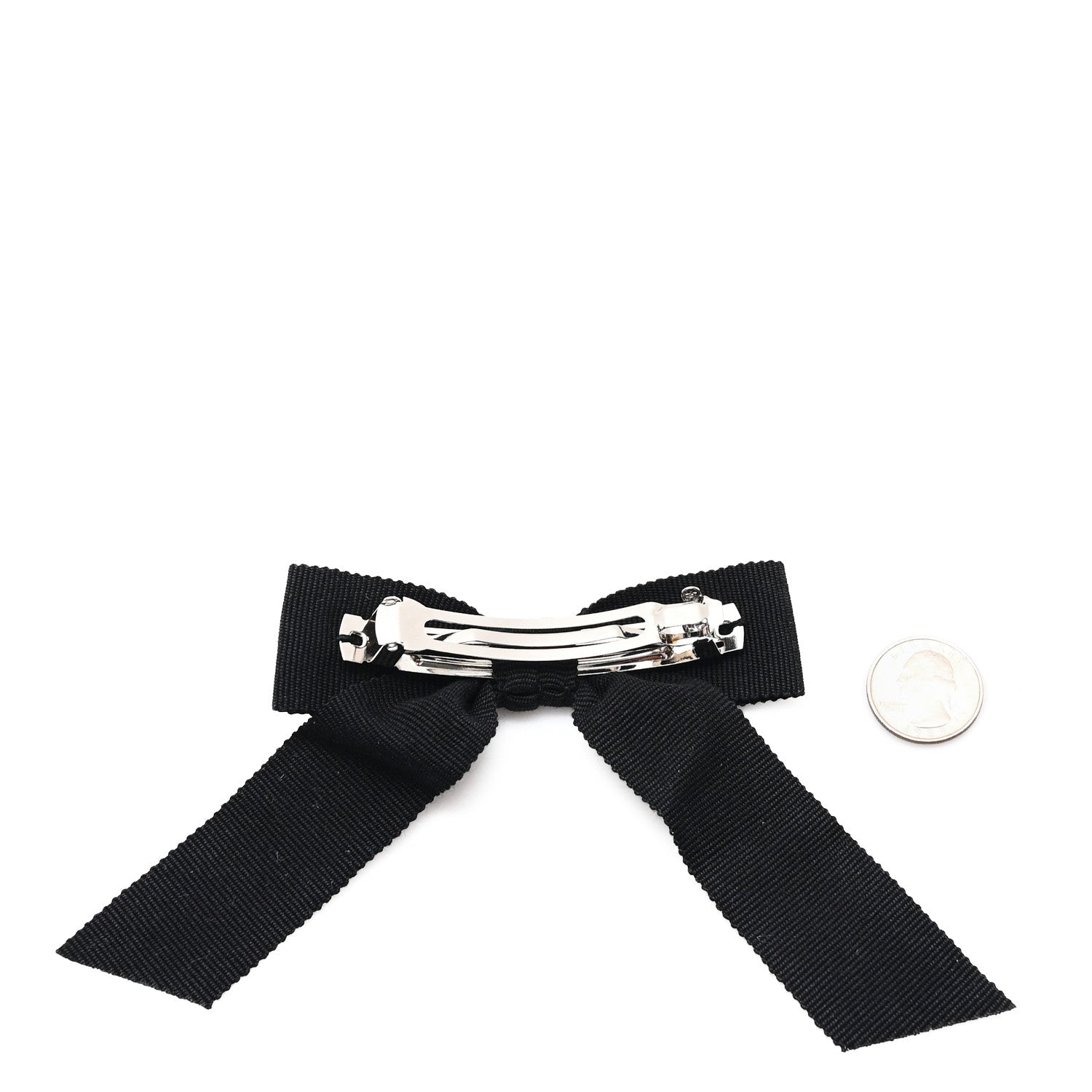 Grosgrain Bow CC Hair Clip Black