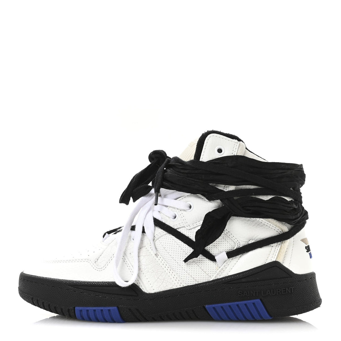 Calfskin Smith High Top Sneakers 42 White Black