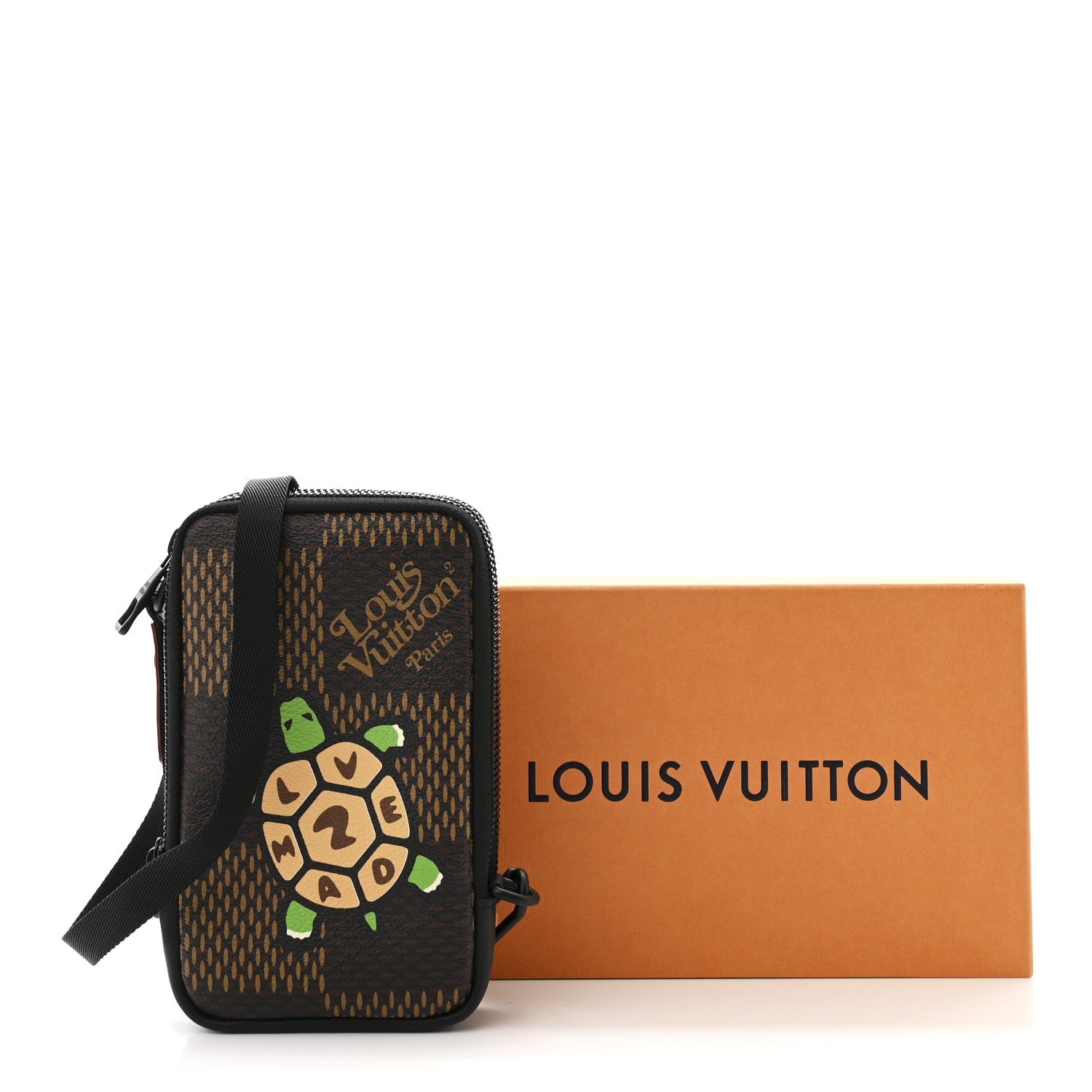 X NIGO Giant Damier Ebene Tortoise Double Phone Pouch