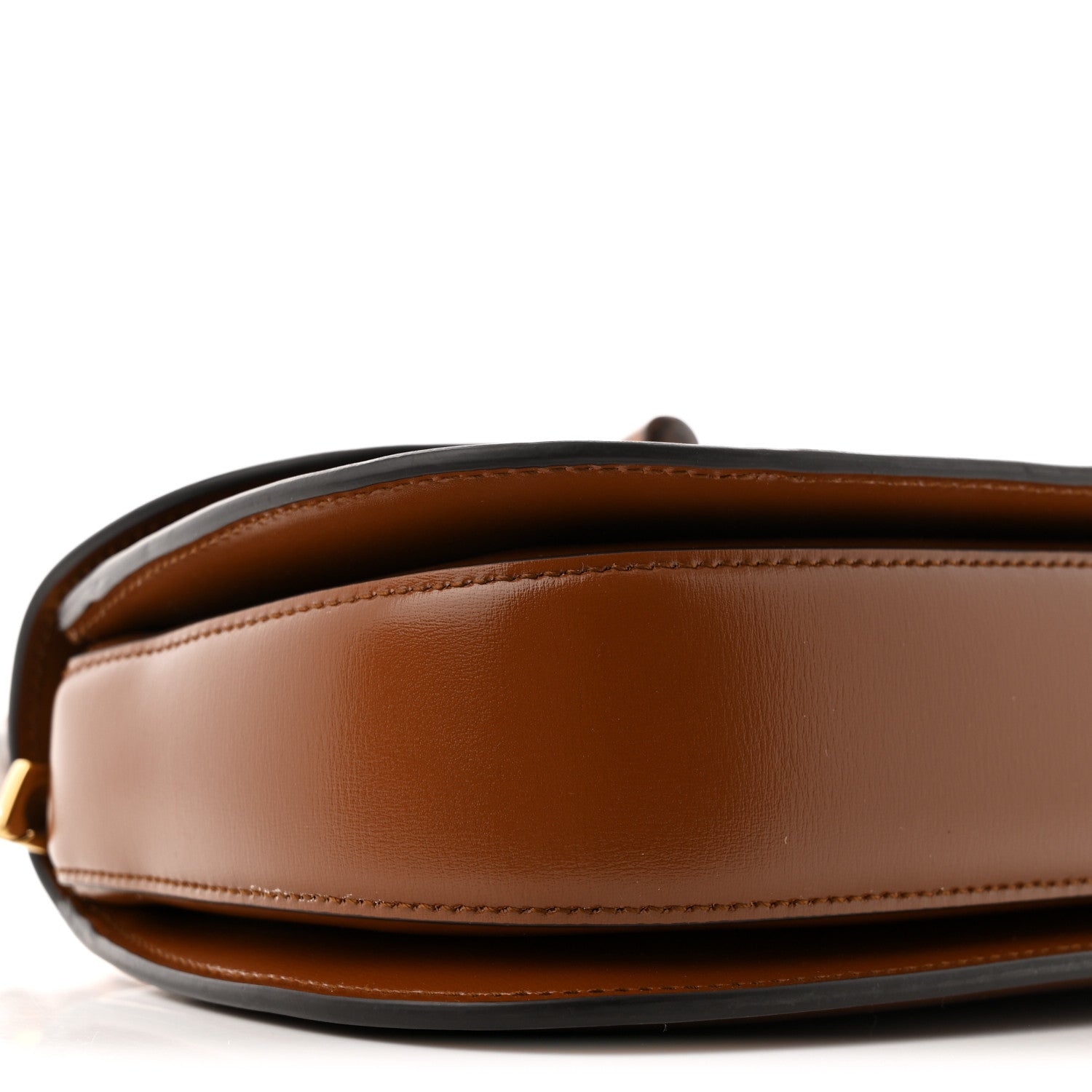 Boarded Dyana Lux Calfskin Web Small Bamboo 1947 Top Handle Bag Brown