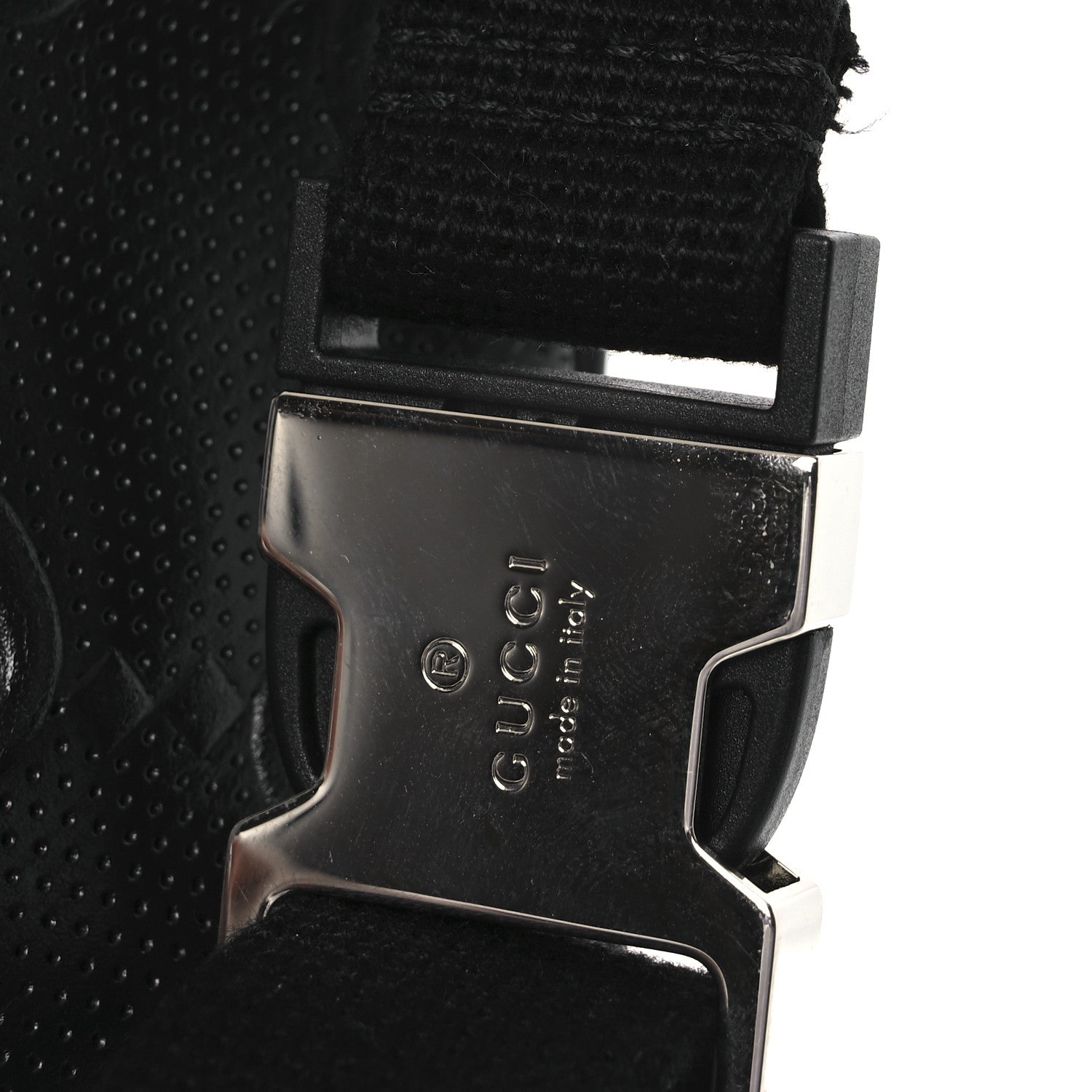 Calfskin GG Tennis Embossed Belt Bag Black
