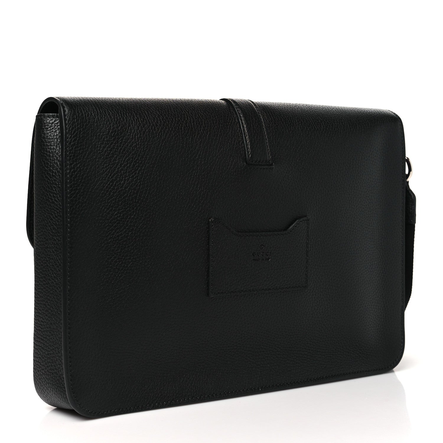 Calfskin Web Medium Business Case Black