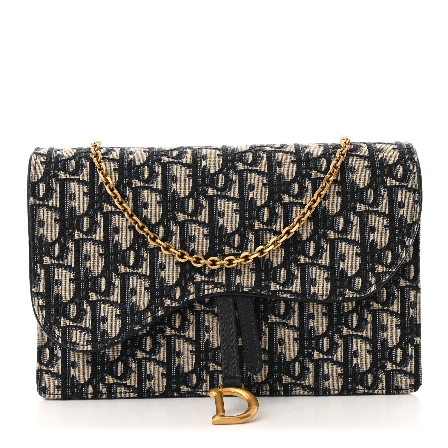 Oblique Saddle Chain Pouch Blue