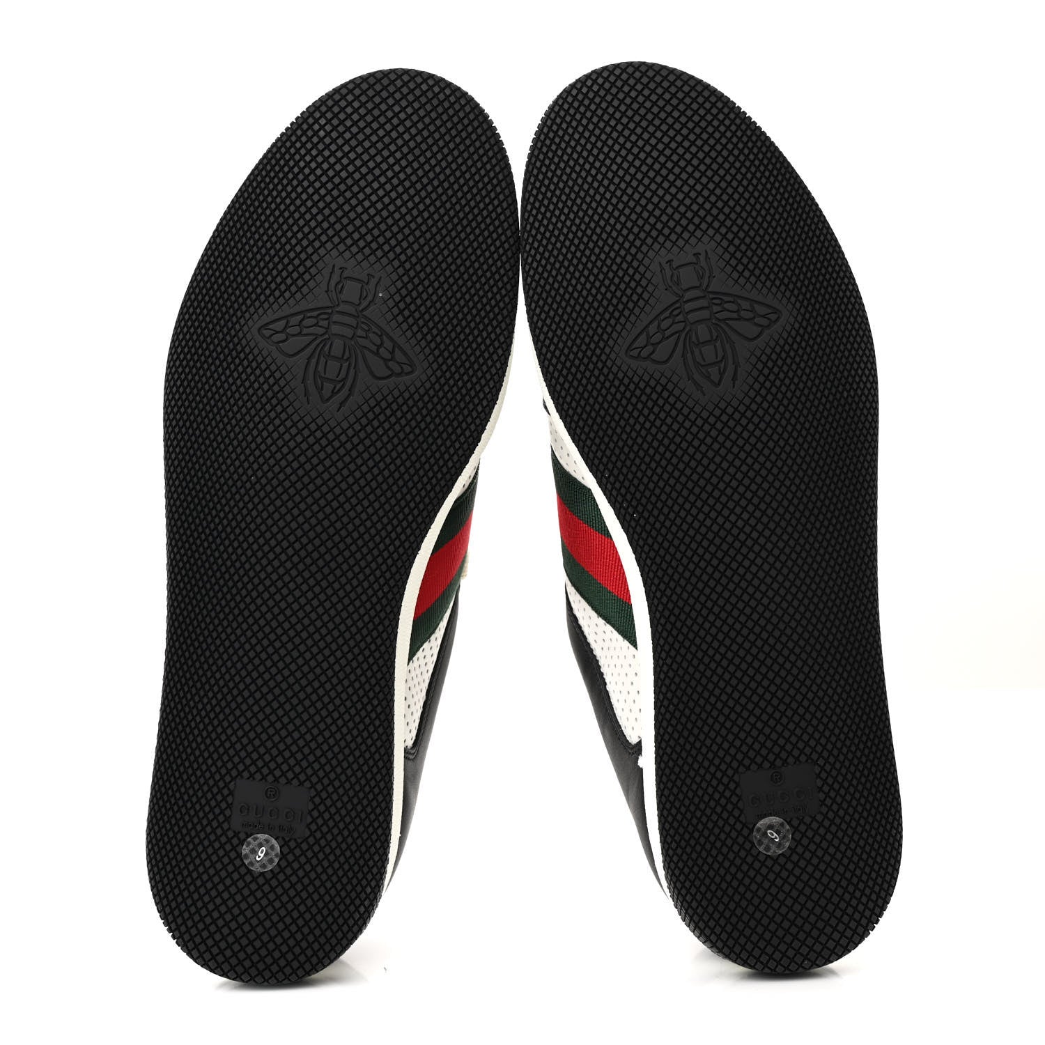 Calfskin Web Mens Screener Sneakers 9 Black White