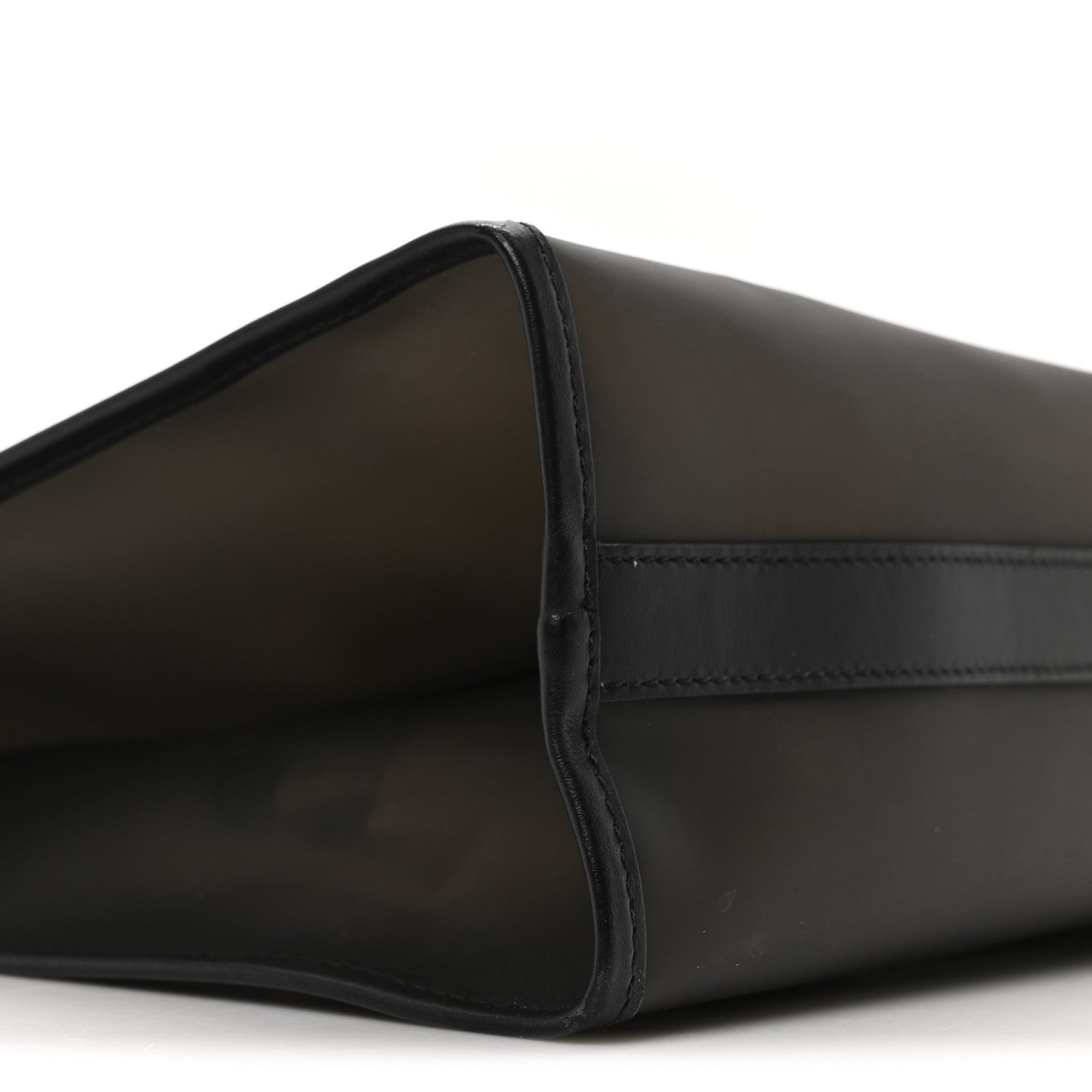 PVC Vitello Faithful Flat Shopping Tote Black