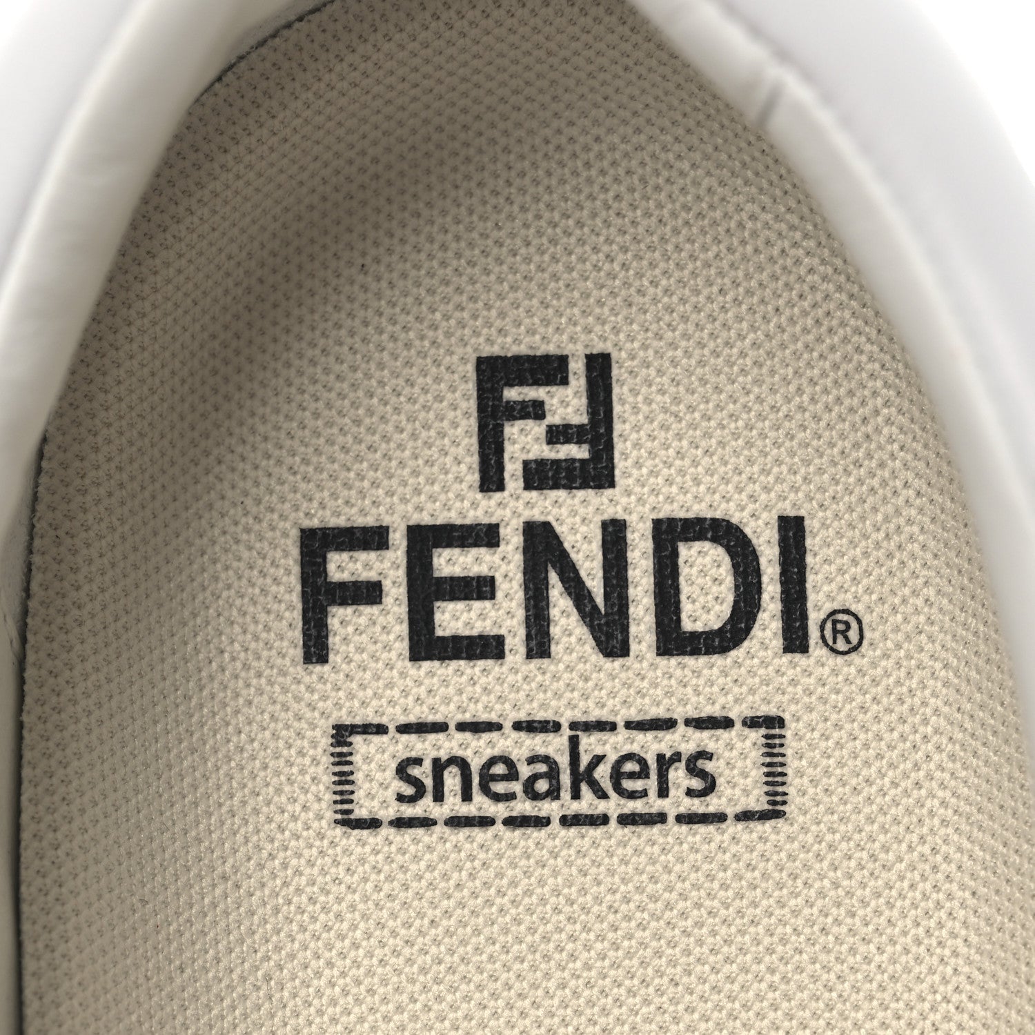 Calfskin Mens Fendi Match Low Top Sneakers 7 White Beige