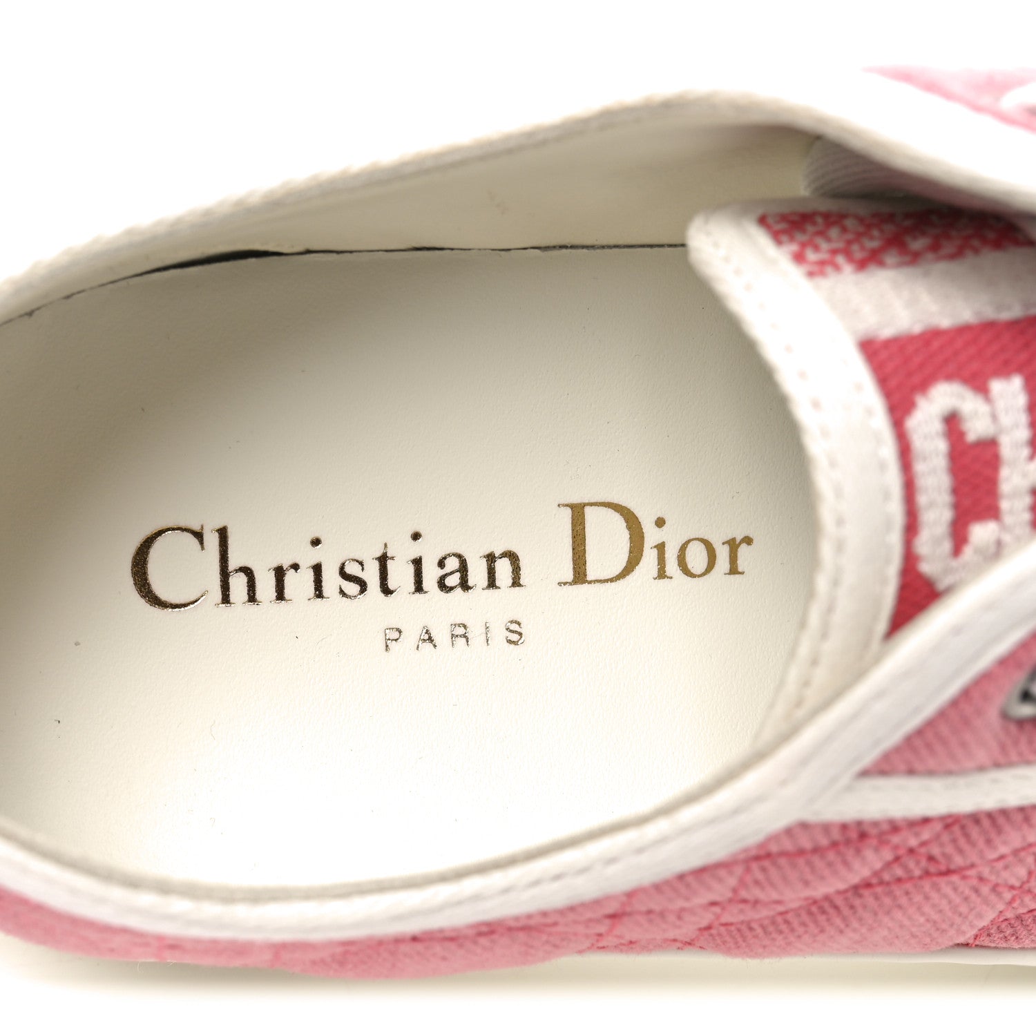 Denim Cannage Walk'N'Dior Low Top Sneakers 36.5 Pink