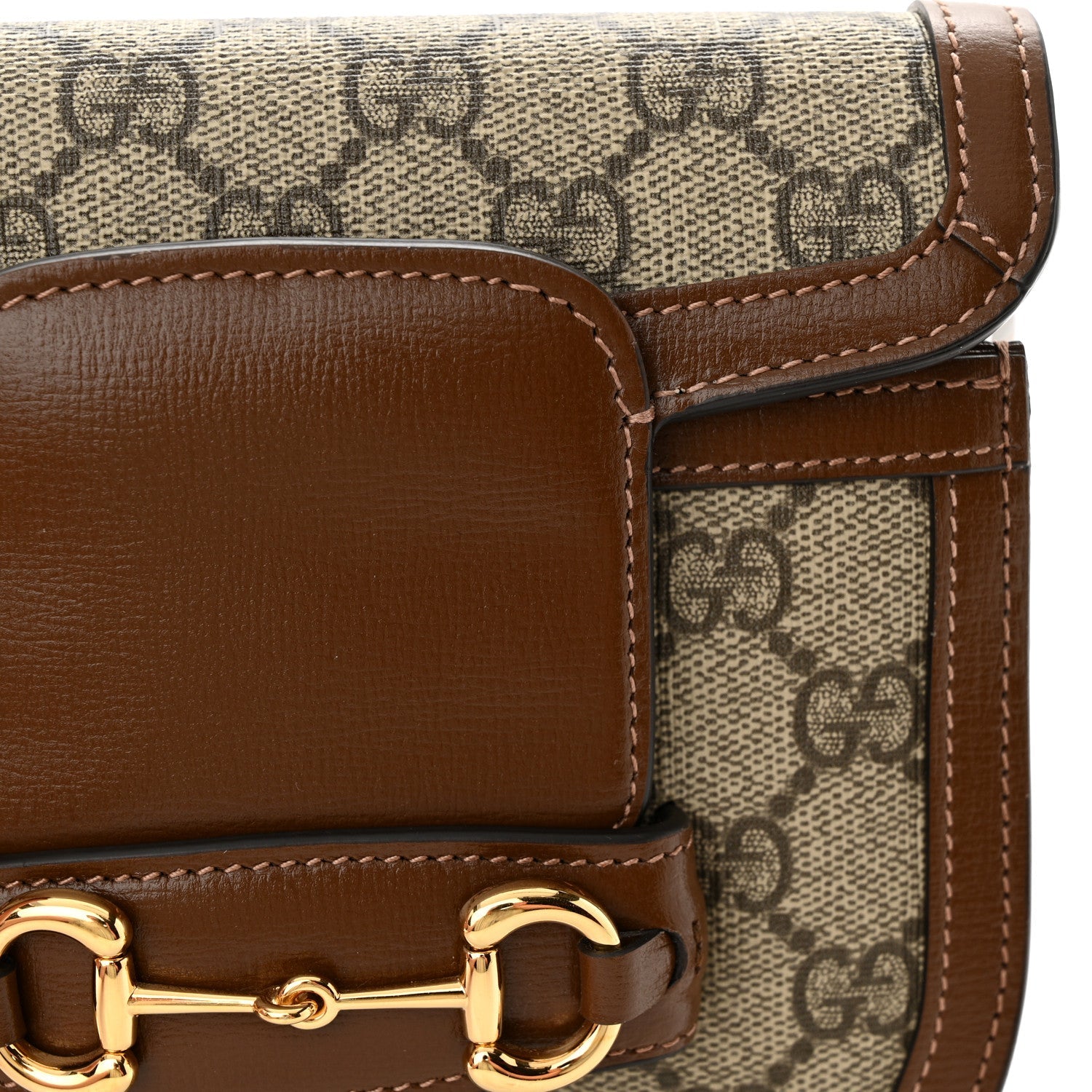 GG Supreme Monogram Horsebit 1955 Belt Bag Beige Brown Sugar