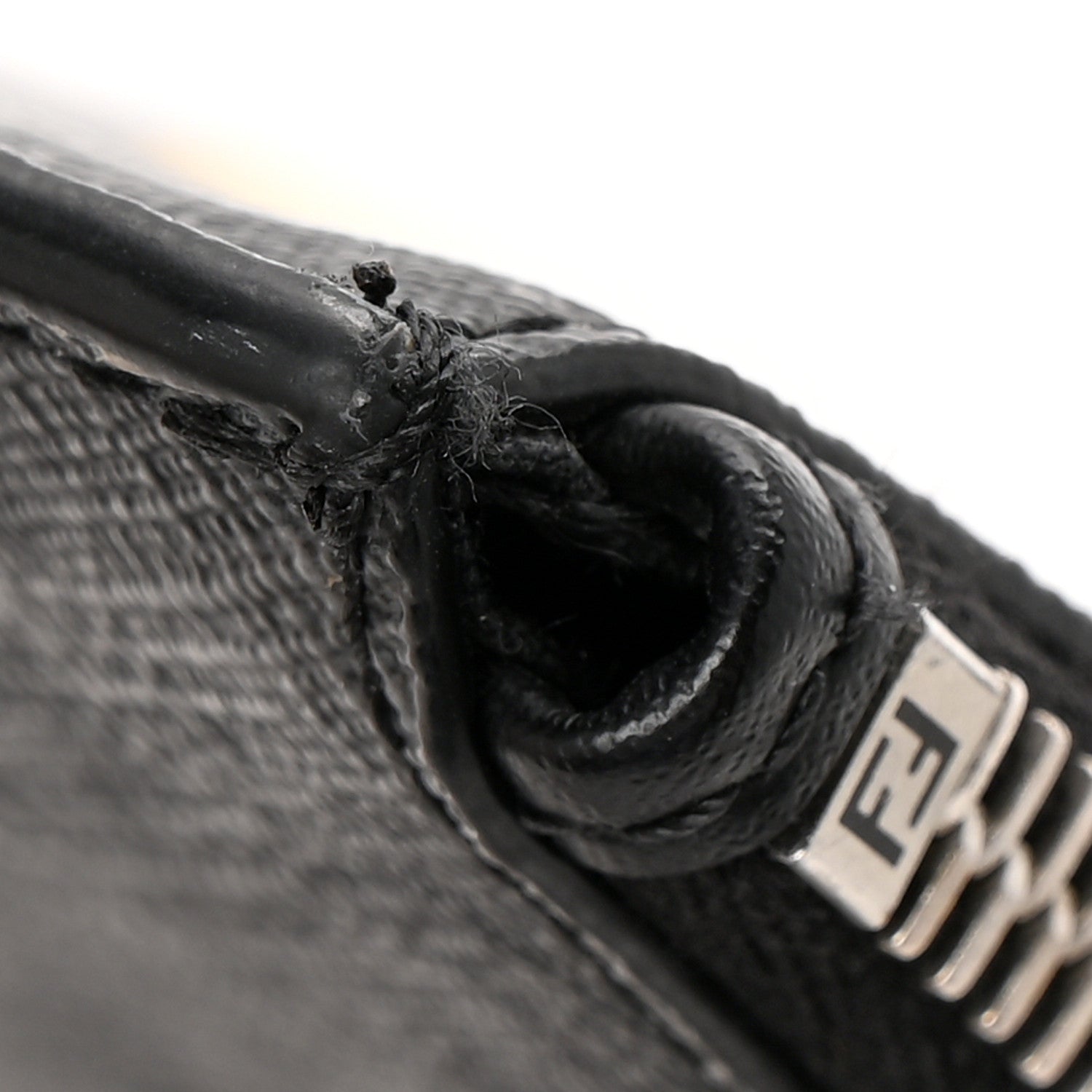 Glazed Fabric Vitello Liberty FF 1974 Diagonal Flat Clutch  Sunflower Black