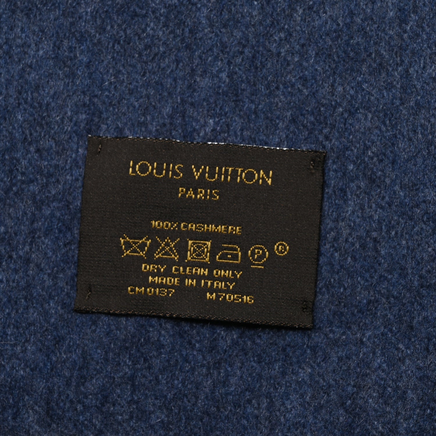 Cashmere LV Fringe Scarf Blue