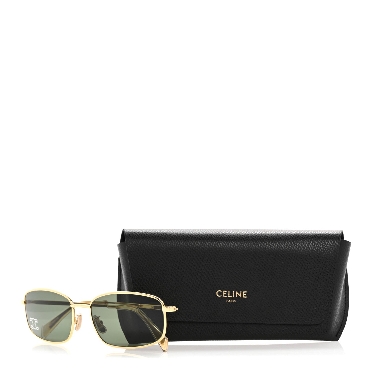 Metal Rhinestone Sunglasses CL40285U Gold