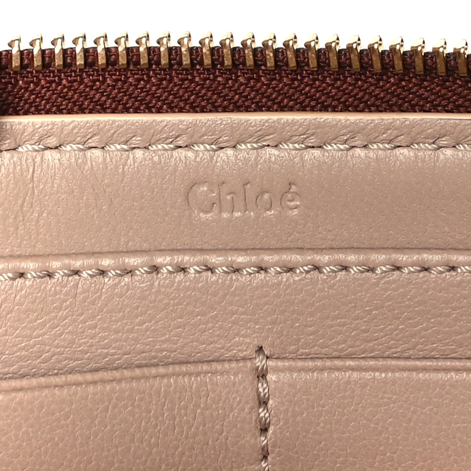 Grained Calfskin Marcie Long Zip Around Wallet Tan