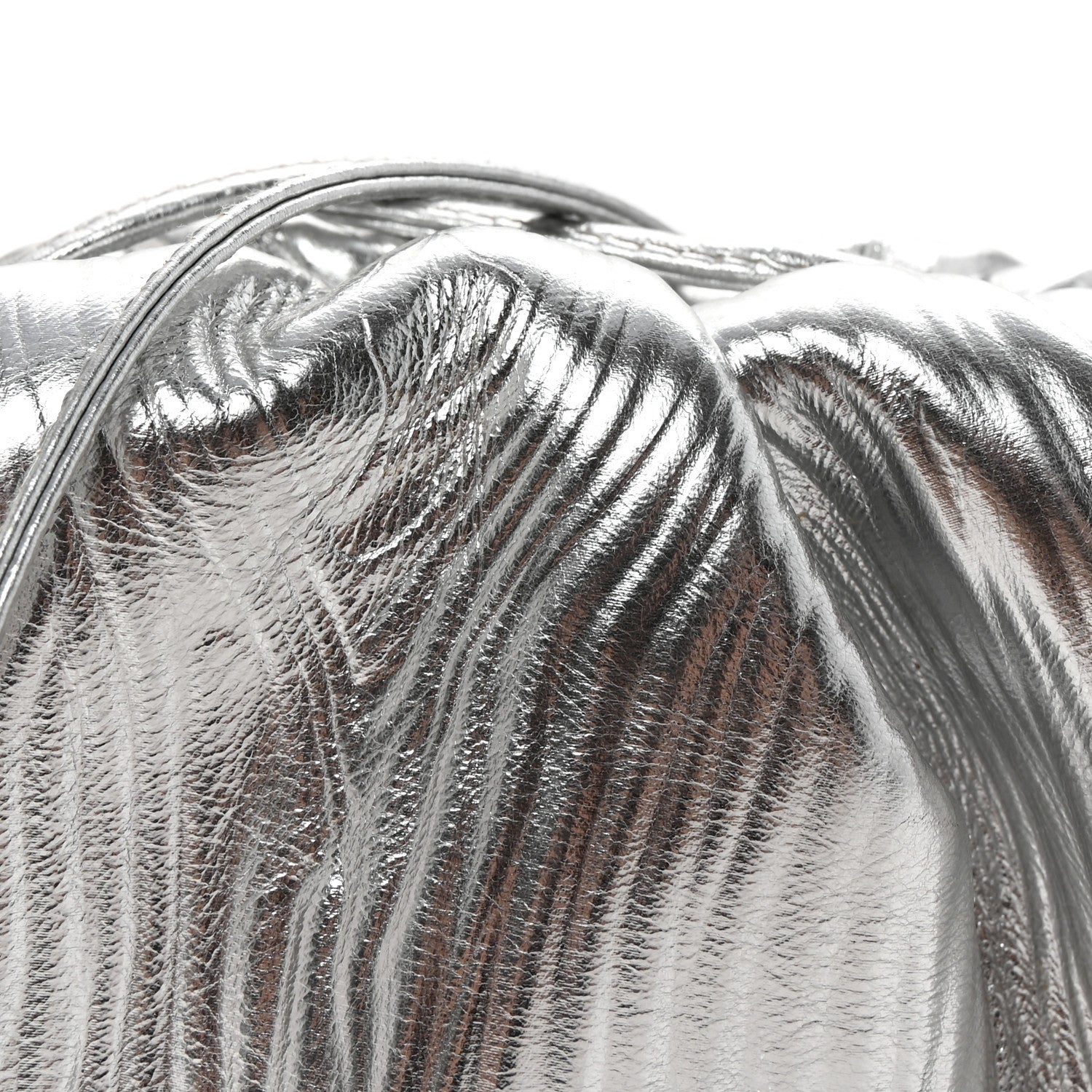 Metallic Bark Calfskin The Mini Pouch Silver