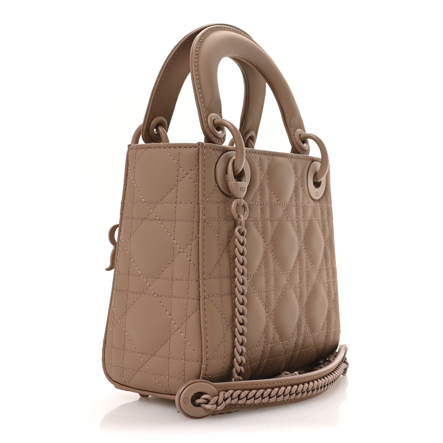 Ultra Matte Calfskin Cannage Mini Lady Dior Light Beige