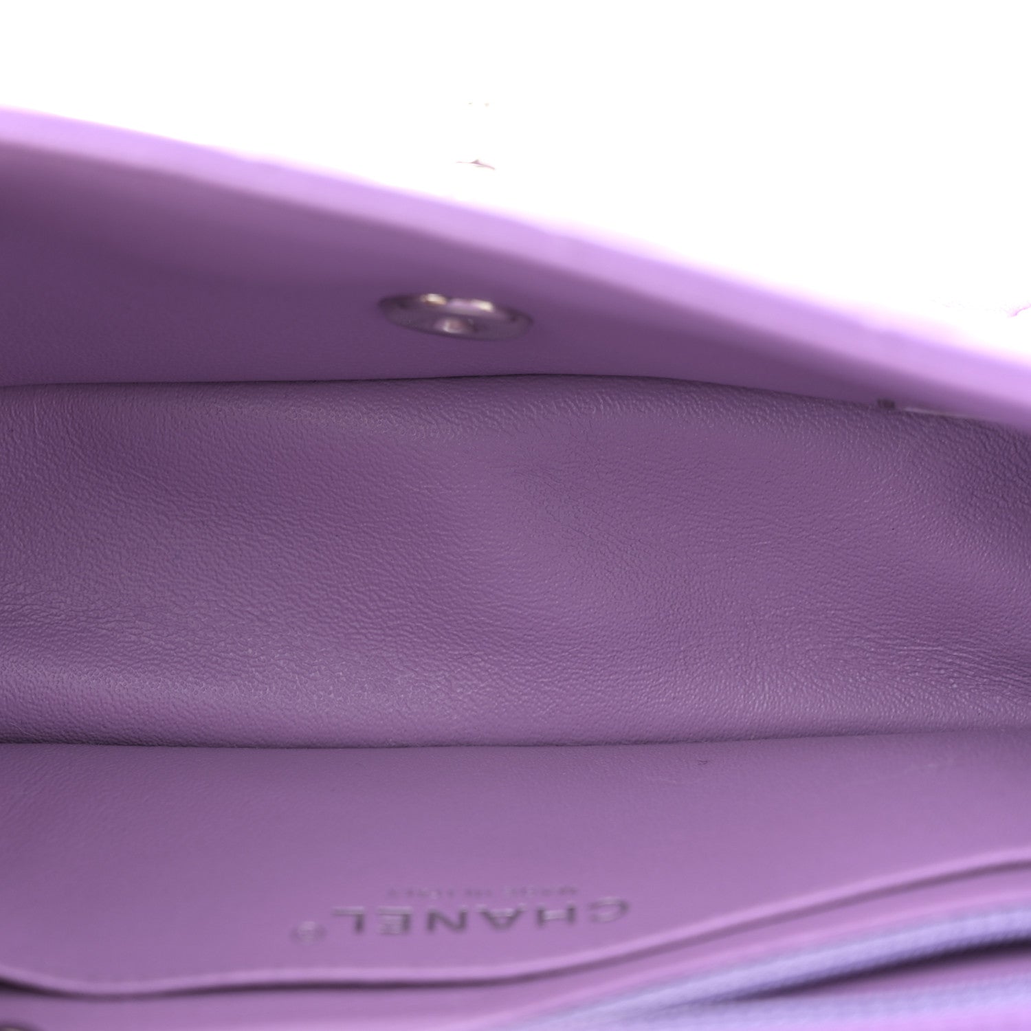 Lambskin Quilted Mini Rectangular Flap Purple