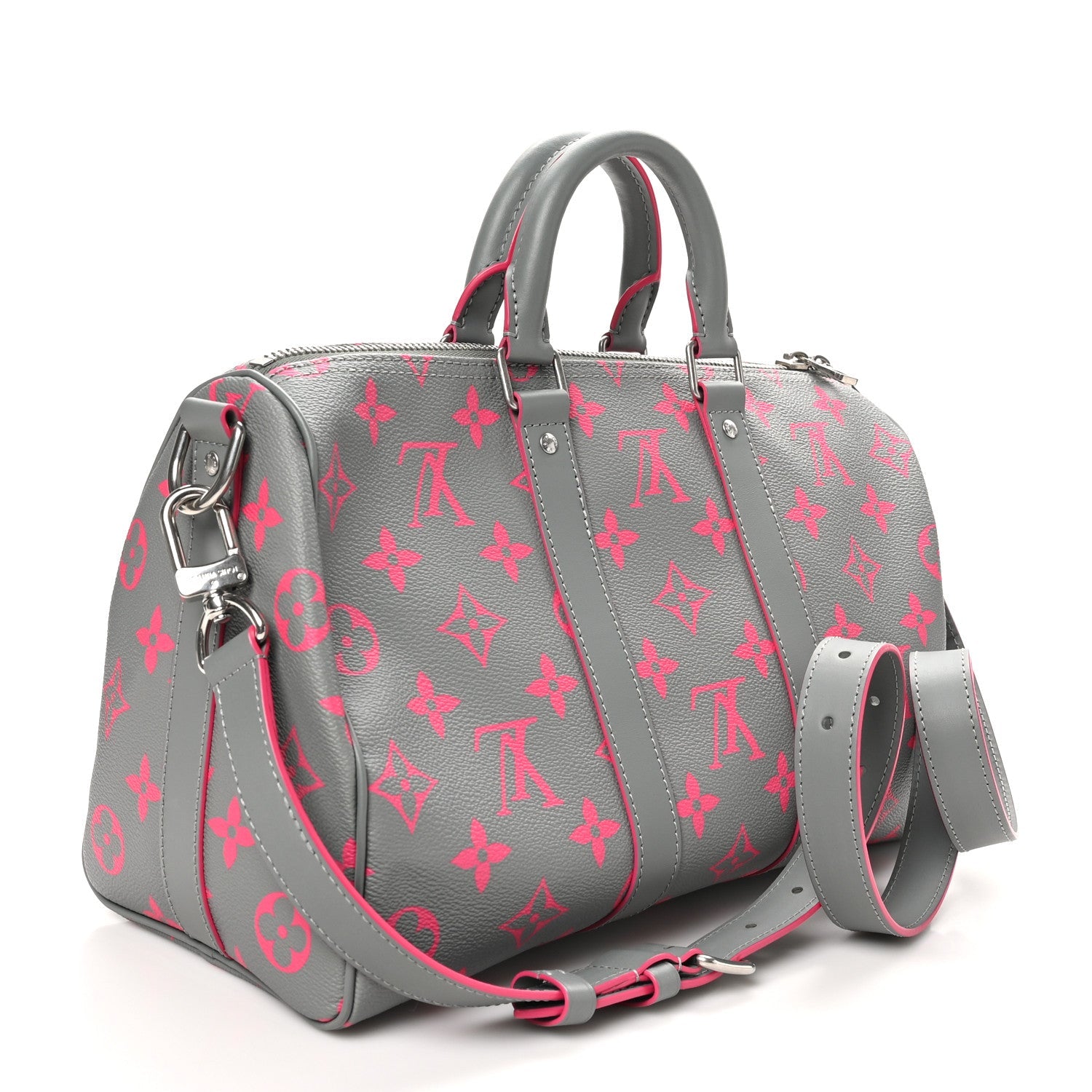 Monogram Glow Up Keepall Bandouliere 35 Grey Pink