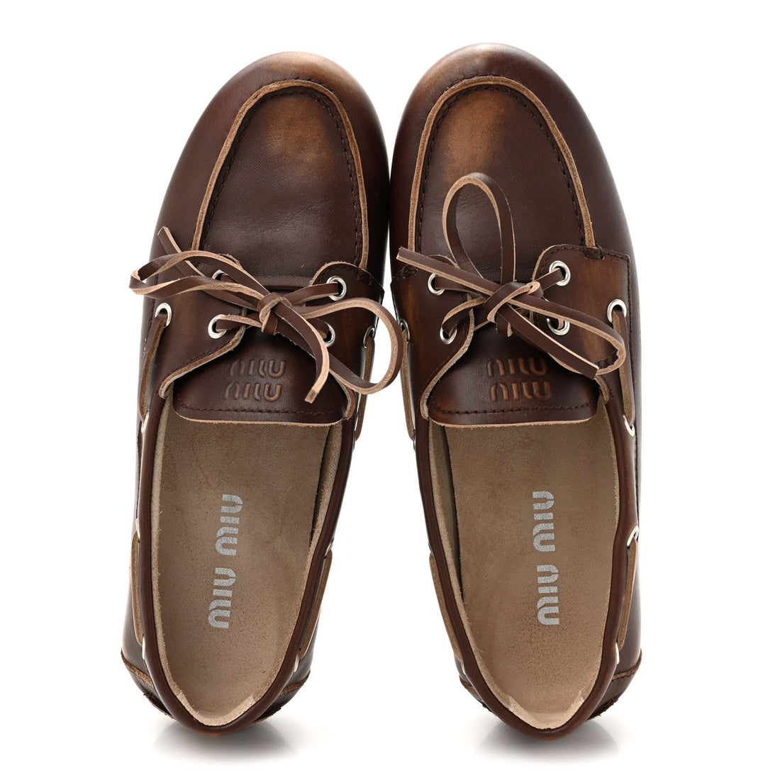 Vitello Deco Boat Loafers 39 Bruciato