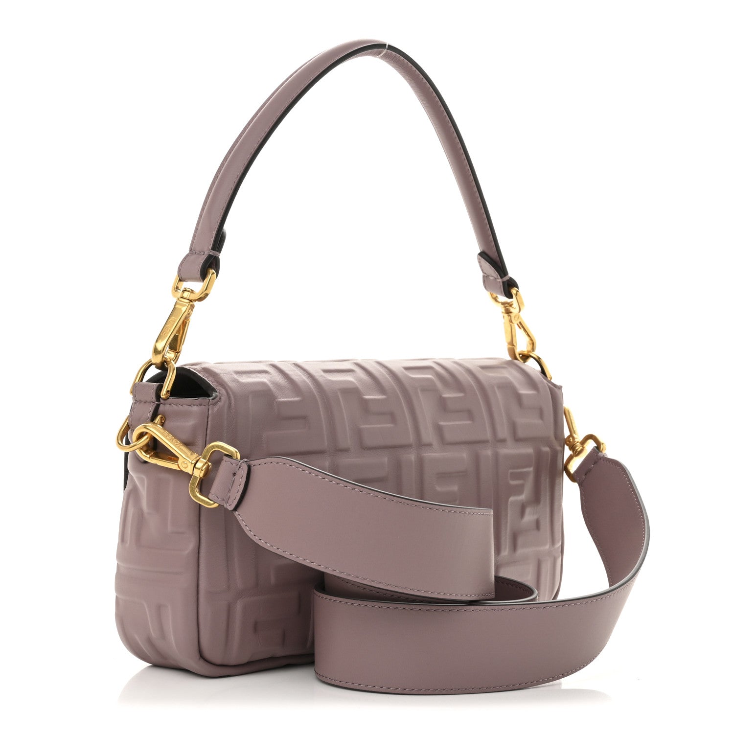 Nappa FF 1974 Embossed Baguette Mauve