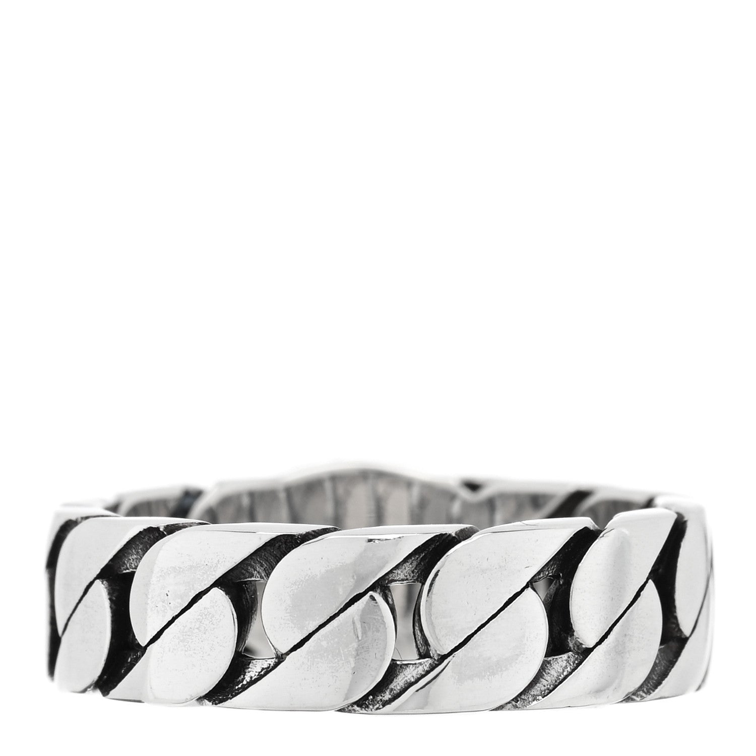 Sterling Silver Enamel Interlocking G Chain Ring 56 7.5 Lavender