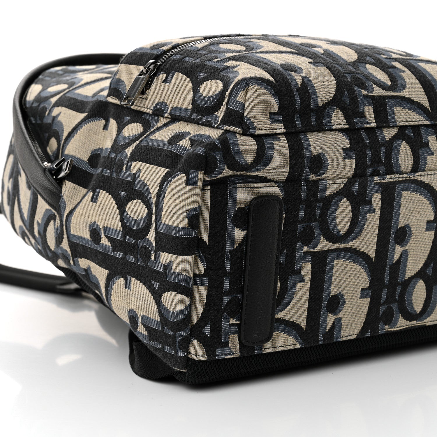 Oblique Maxi Calfskin Rider Kid's Backpack Beige Blue