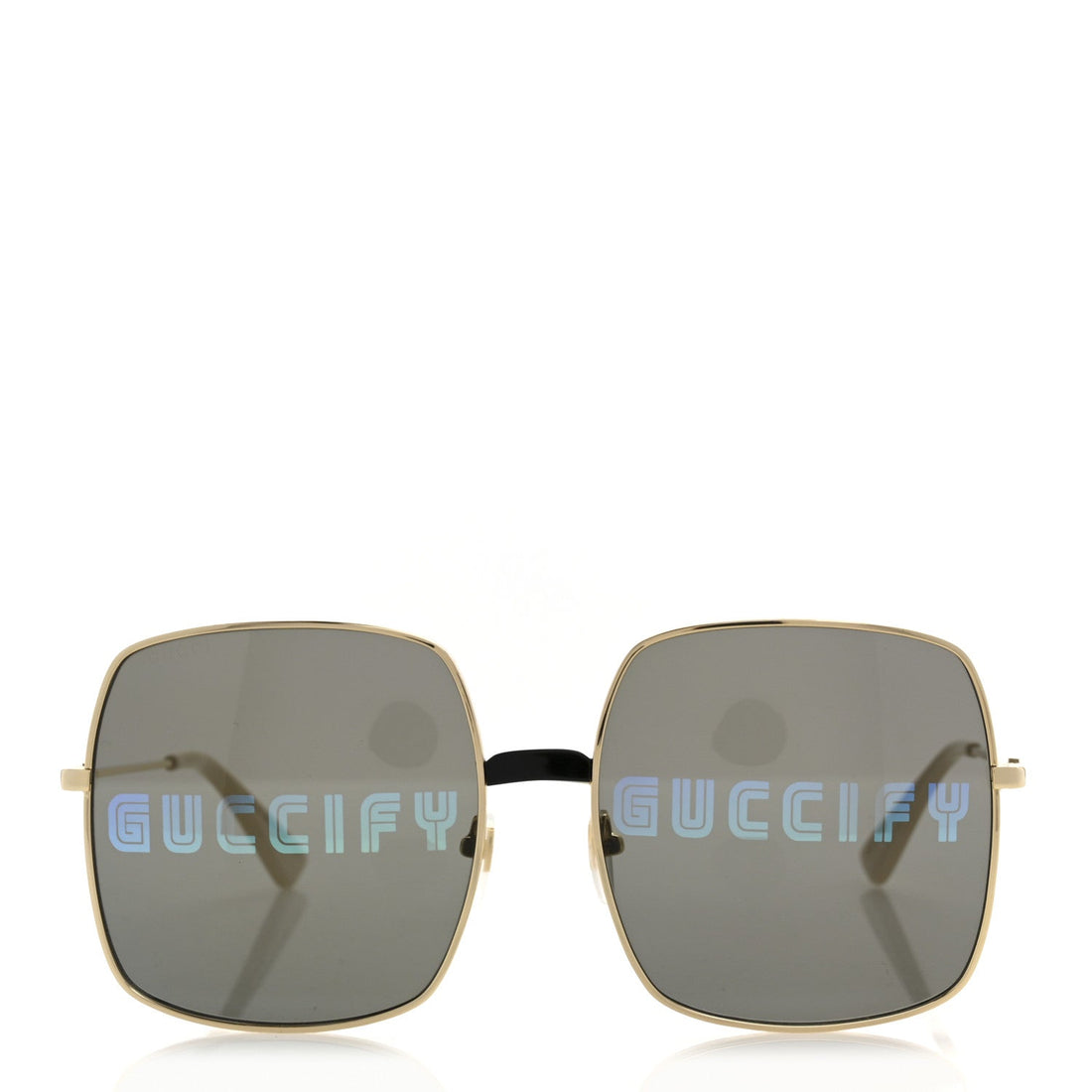 Metal Rectangular Guccify Frame Sunglasses GG0414S Gold