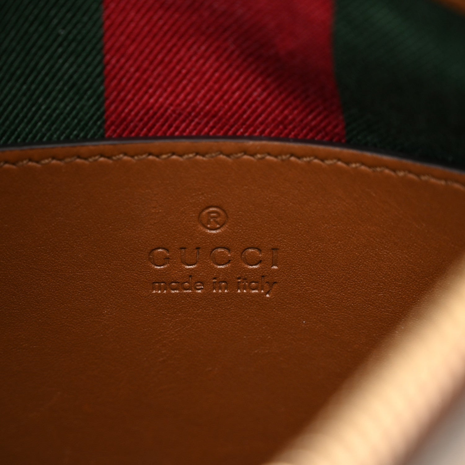 GG Supreme Monogram Textured Calfskin Small Emblem Shoulder Bag Beige Dark Brown