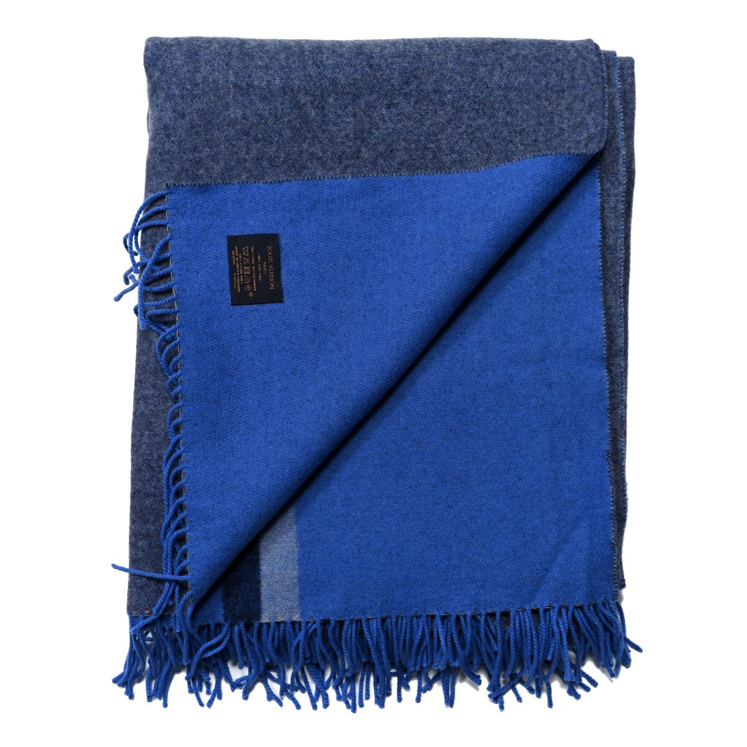 Wool Cashmere Classic Throw Navy