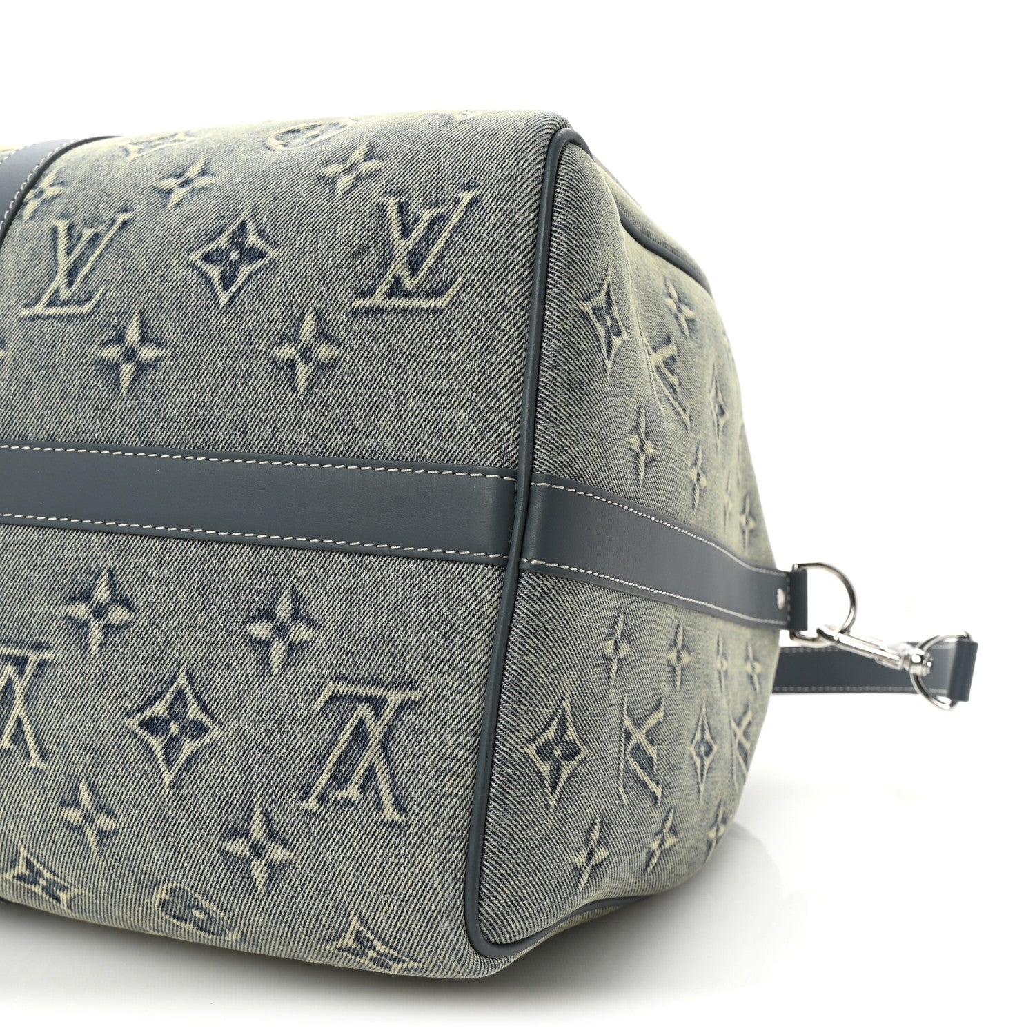 Monogram Washed Denim Keepall Bandouliere 50 Blue