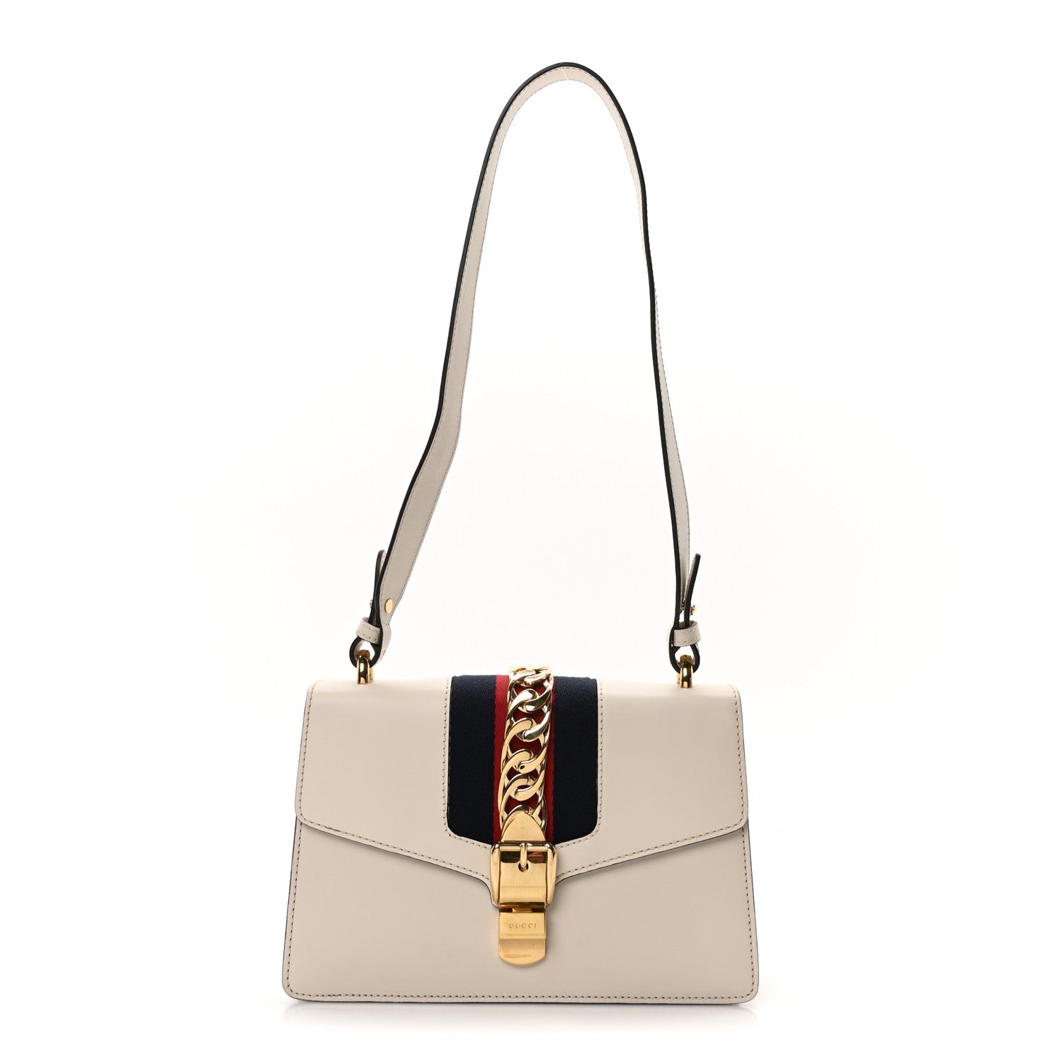 Calfskin Small Sylvie Shoulder Bag Off White