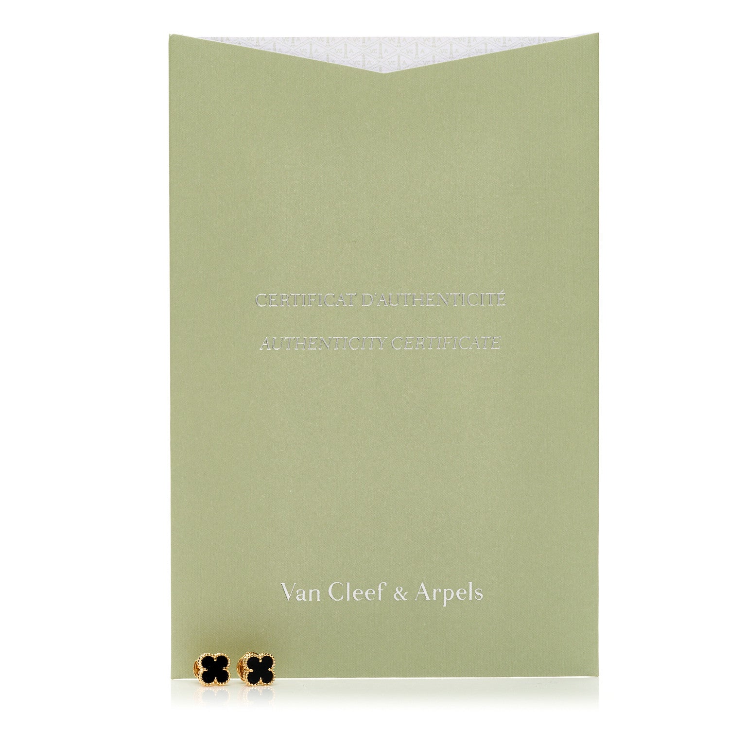 18K Yellow Gold Black Onyx Sweet Alhambra Earrings