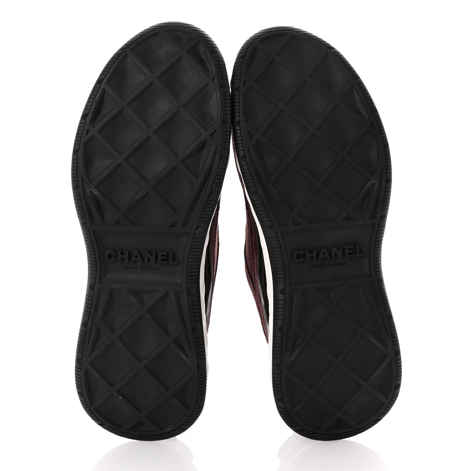 Suede Calfskin Nylon Grosgrain CC Sneakers 37 Dark Purple