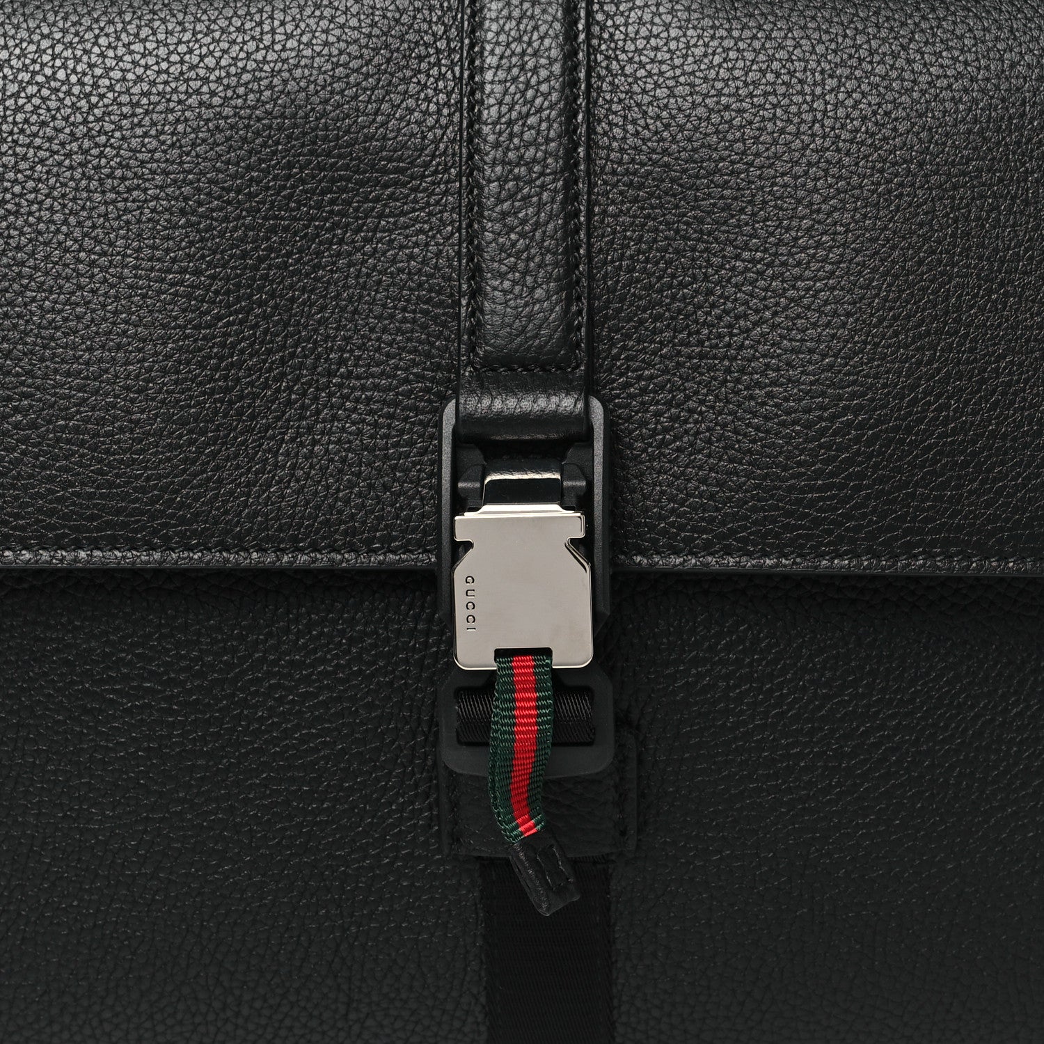 Calfskin Web Medium Business Case Black