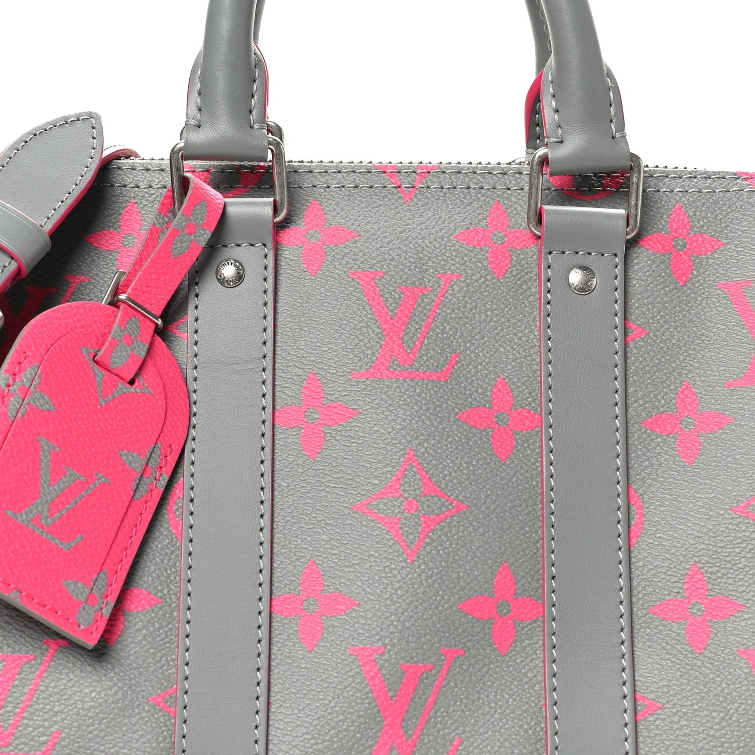 Monogram Glow Up Keepall Bandouliere 35 Grey Pink